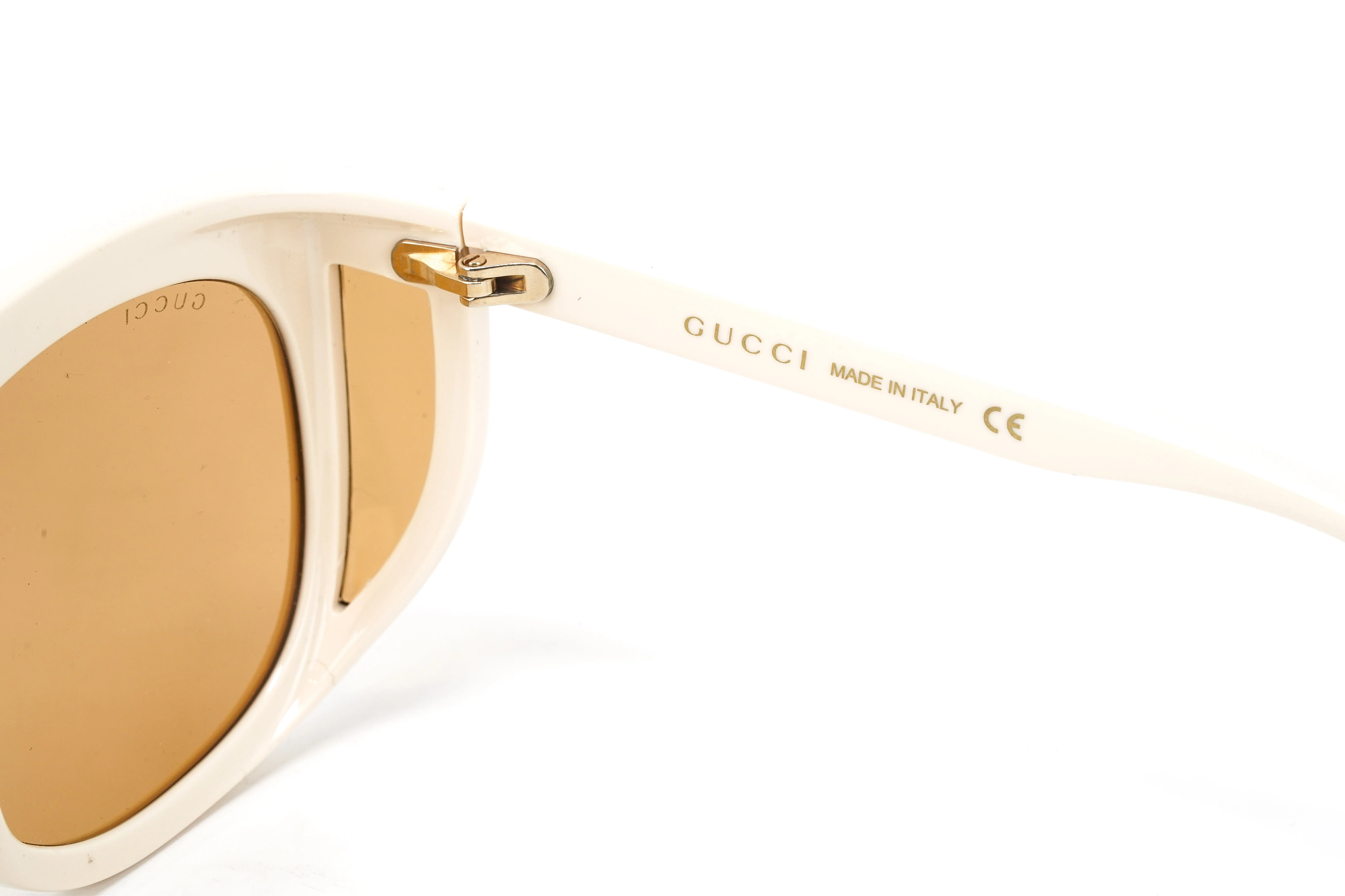 Gucci Women's Sunglasses Wraparound Rectangle Cream - Image 4