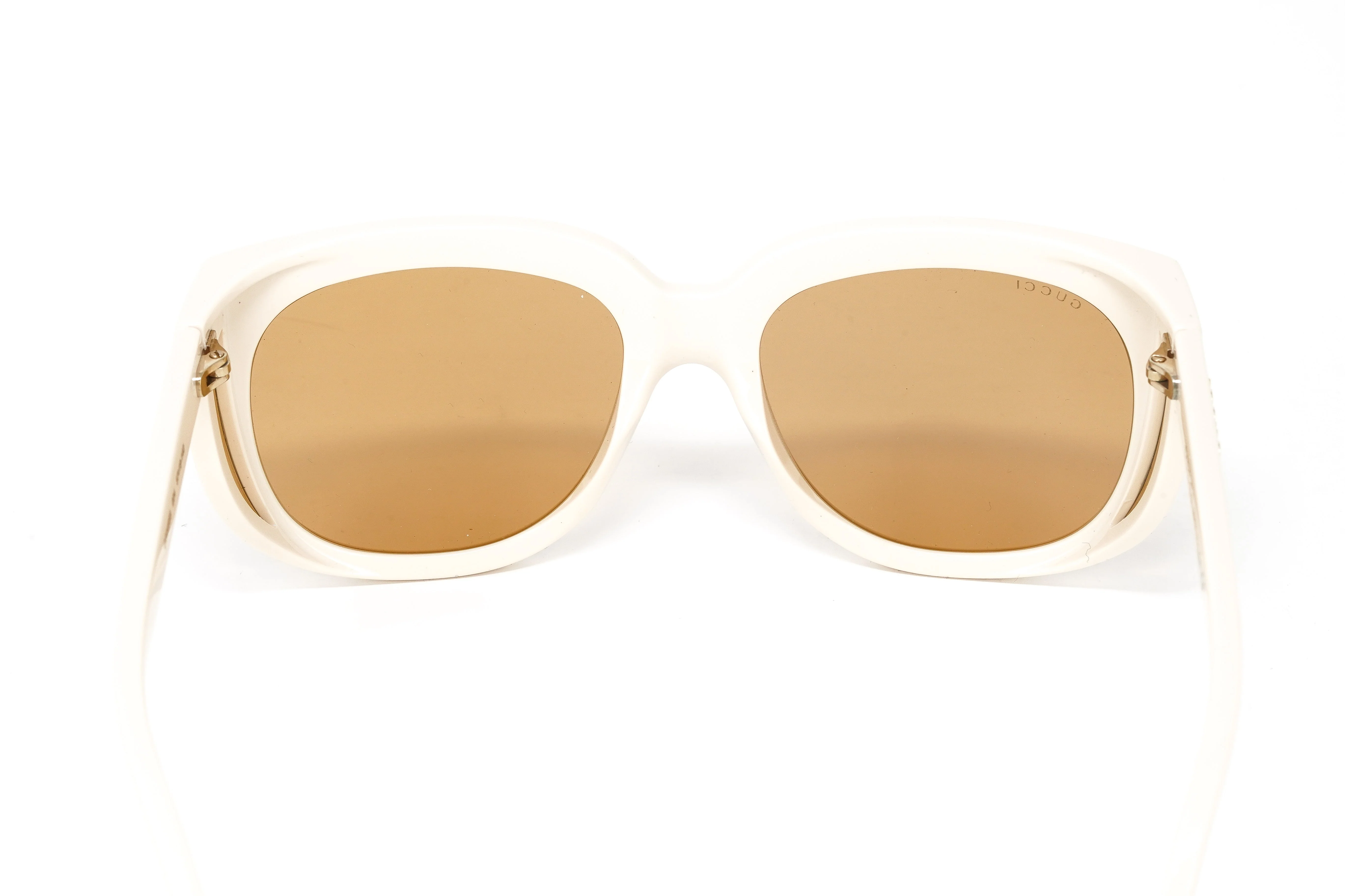Gucci Women's Sunglasses Wraparound Rectangle Cream - Image 8