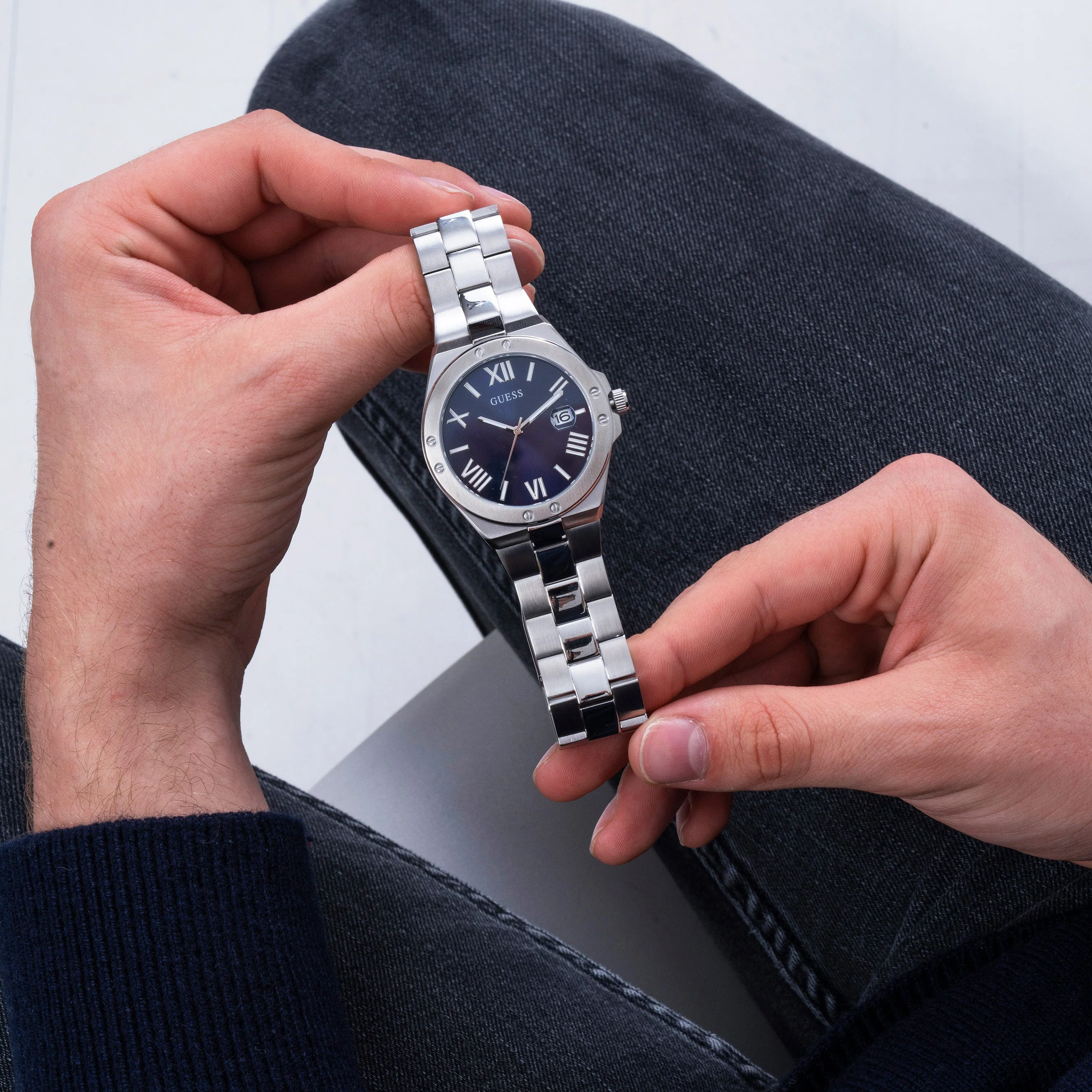 Guess Men's Perspective Blue Watch - Image 6