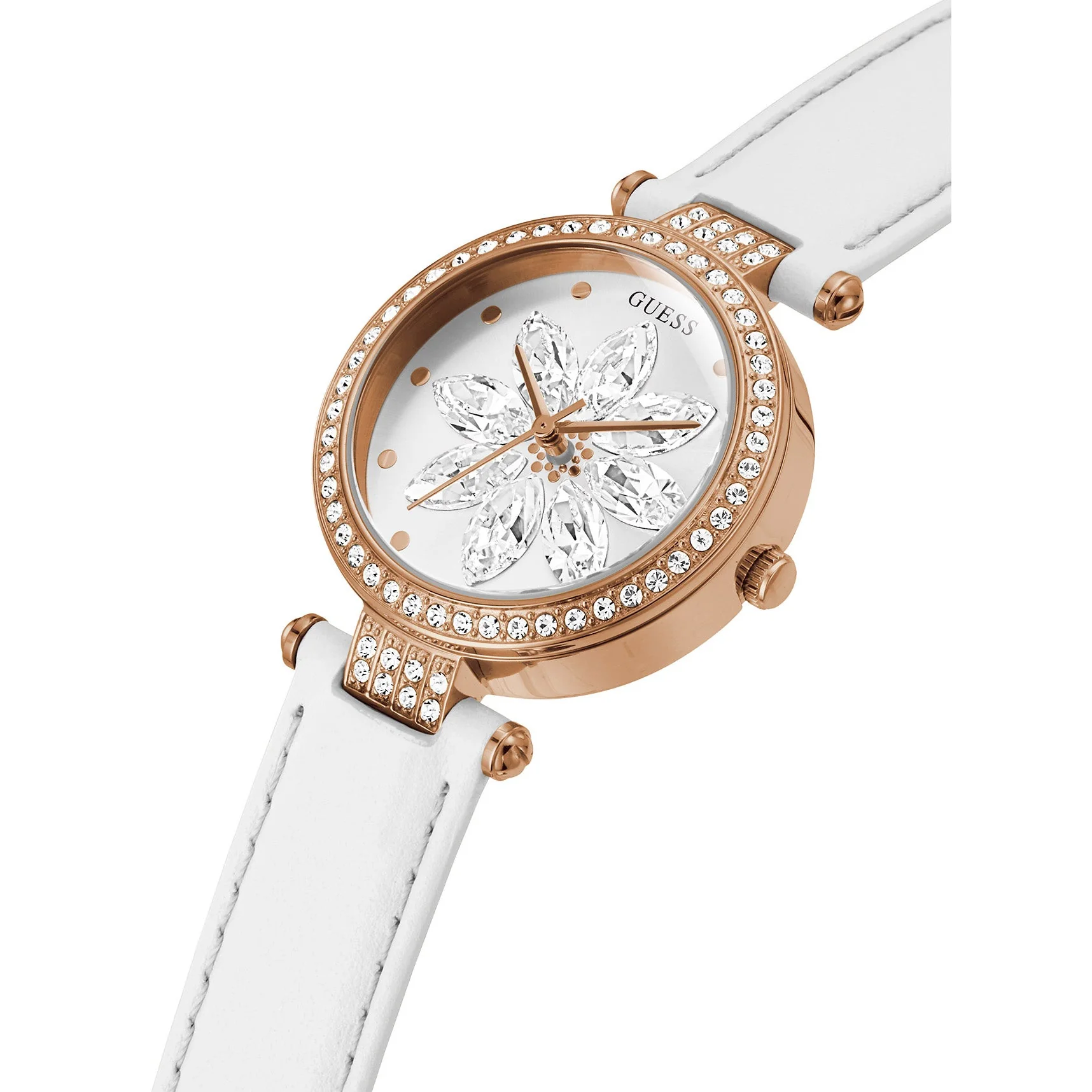 Guess Ladies Full Bloom White Watch - Image 2