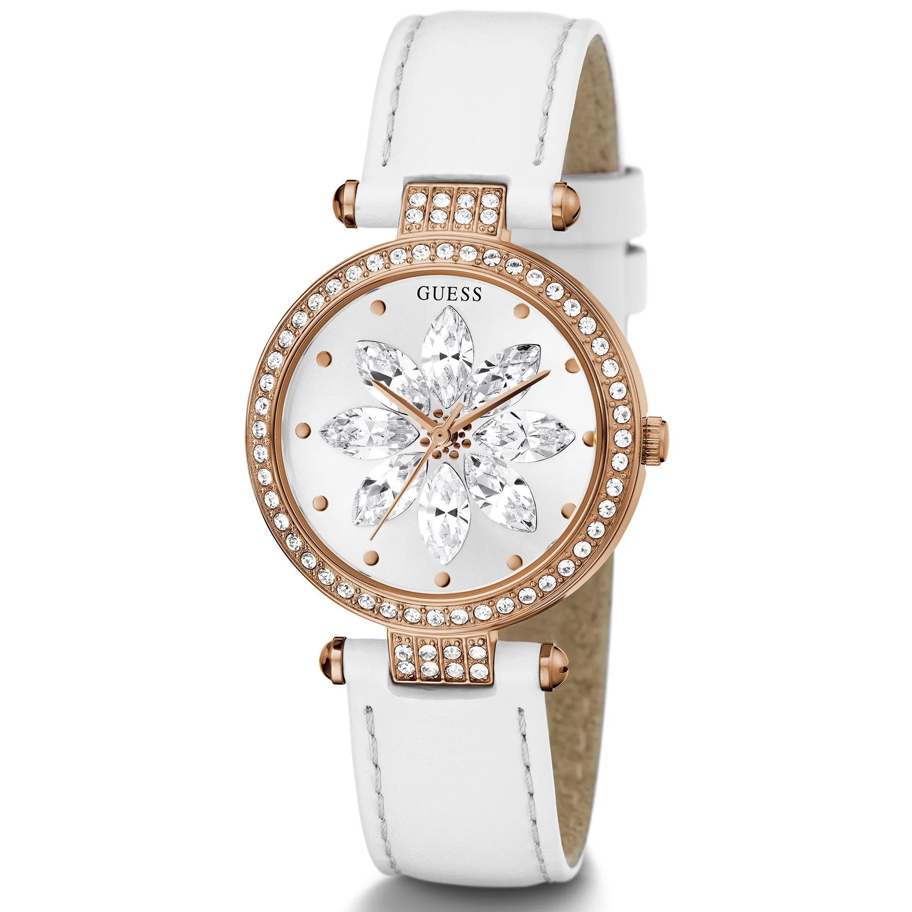 Guess Ladies Full Bloom White Watch - Image 3