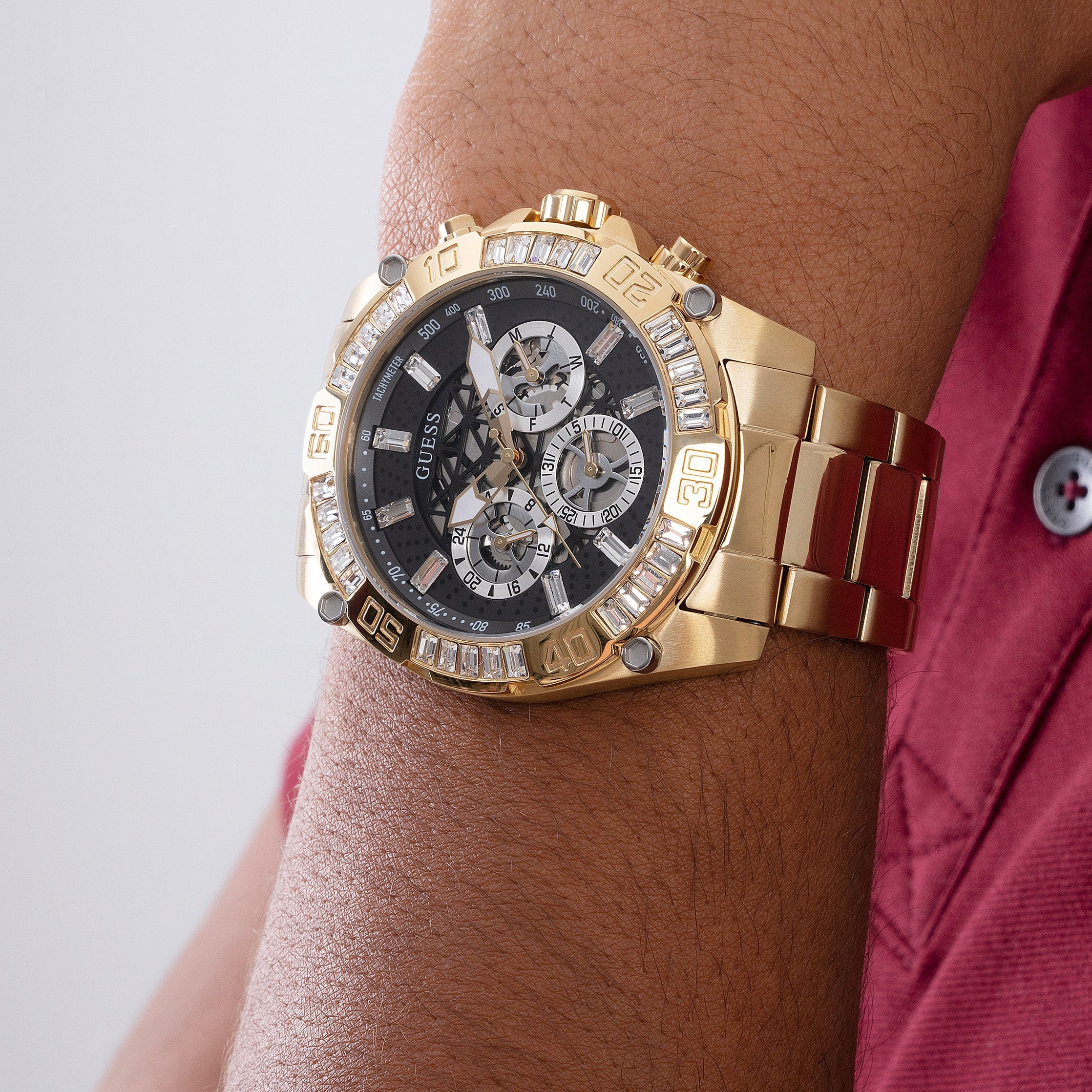 Guess Men's Trophy Gold Watch - Image 6