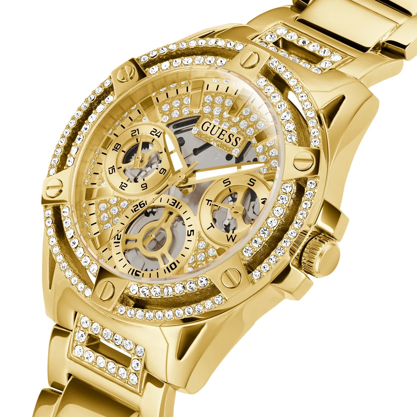Guess Ladies Queen Gold Watch - Image 2
