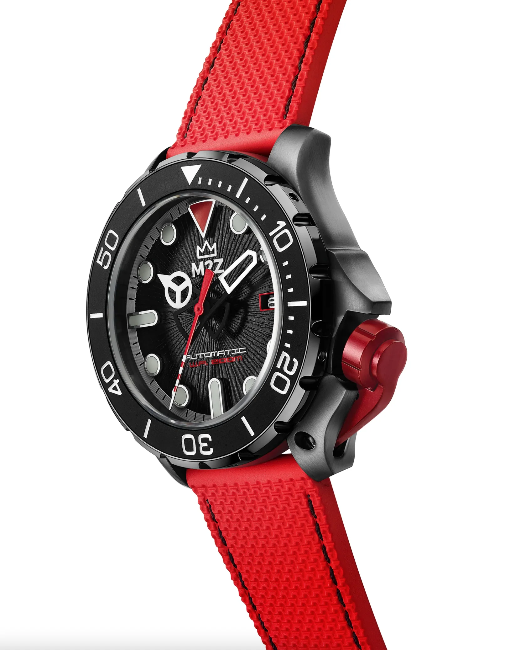 M2Z Men's Diver 200 Red IP Gun Watch - Image 2