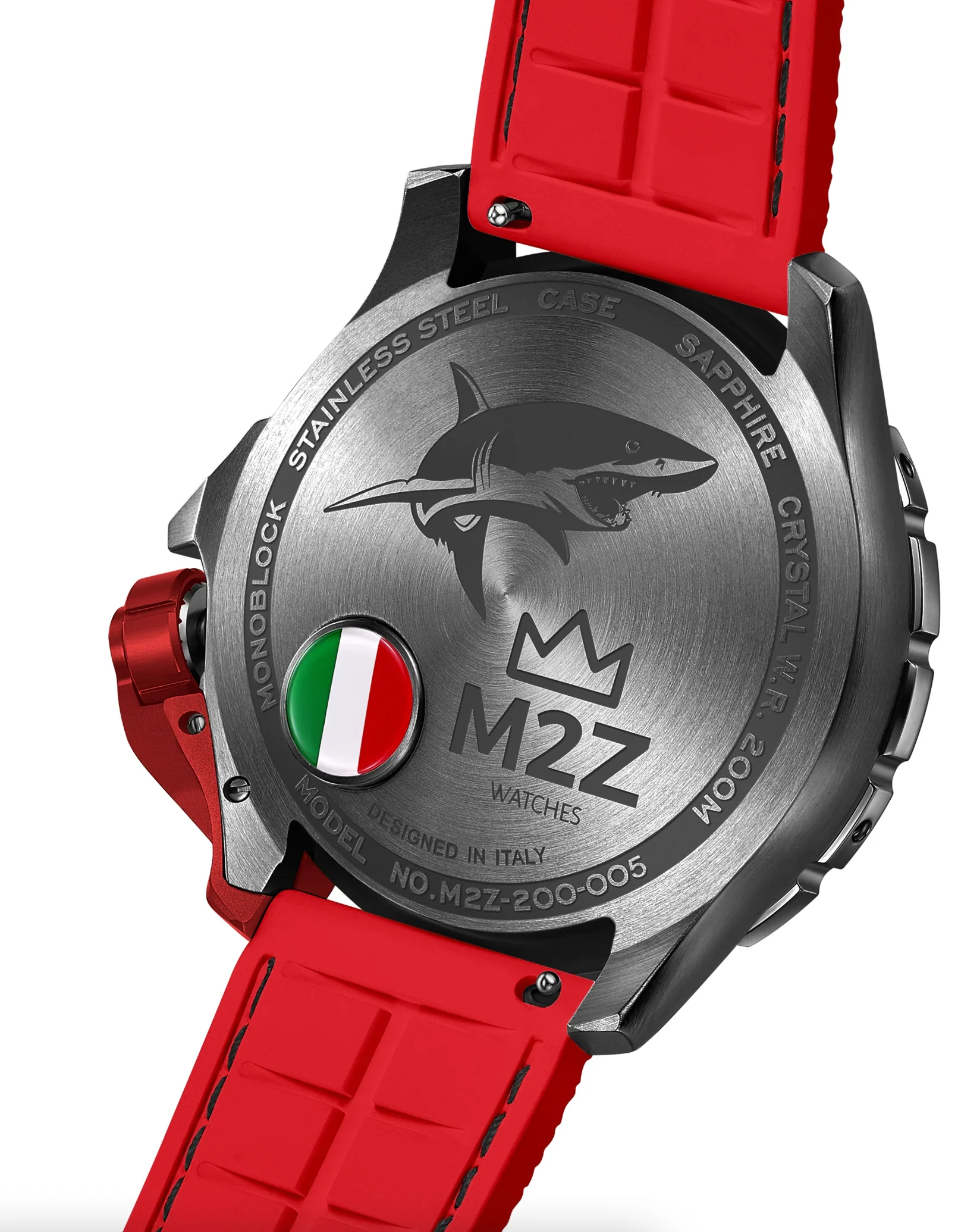 M2Z Men's Diver 200 Red IP Gun Watch - Image 3