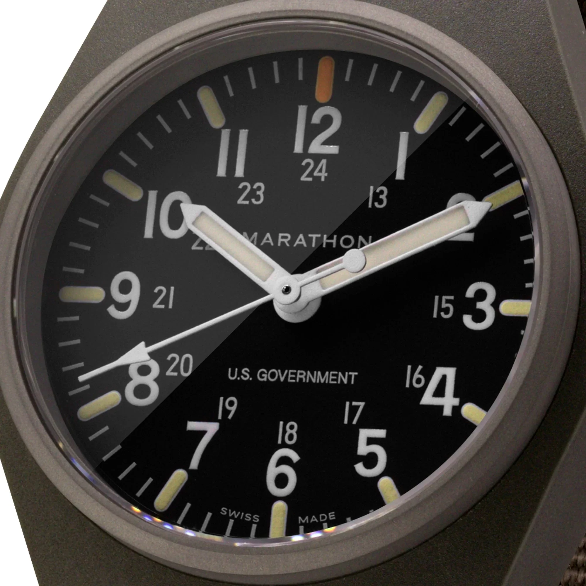 Marathon General Purpose Quartz with MaraGlo (GPQ) - 34mm US Government Marked Sage Green WW194009SG - Image 2