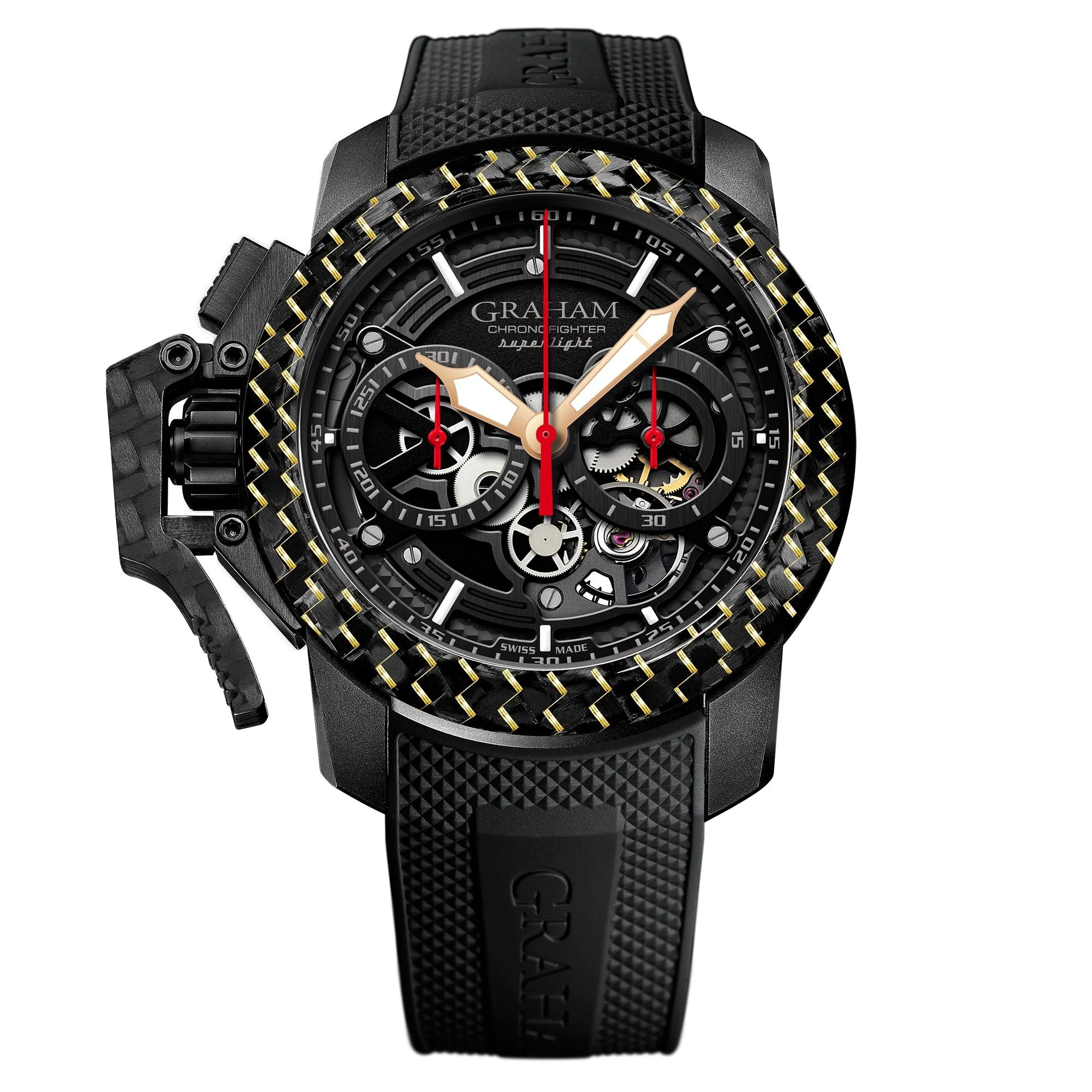 Graham Black Chronofighter Superlight Skeleton Watch