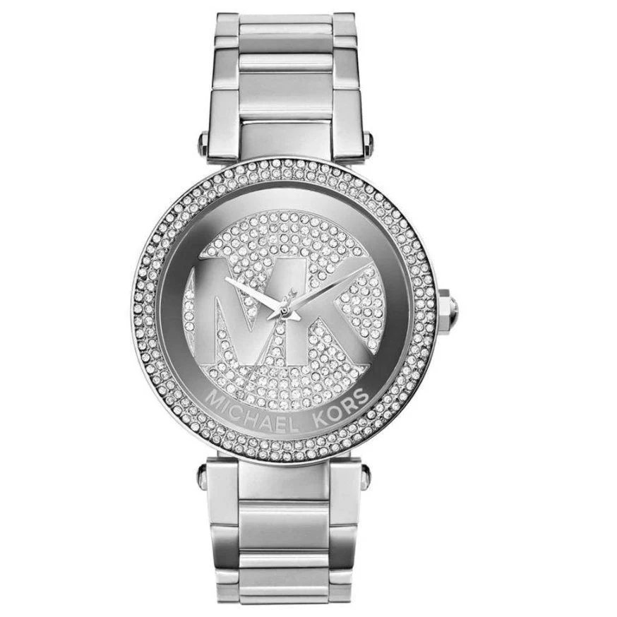 Michael Kors Ladies Parker Silver Gem Set Watch