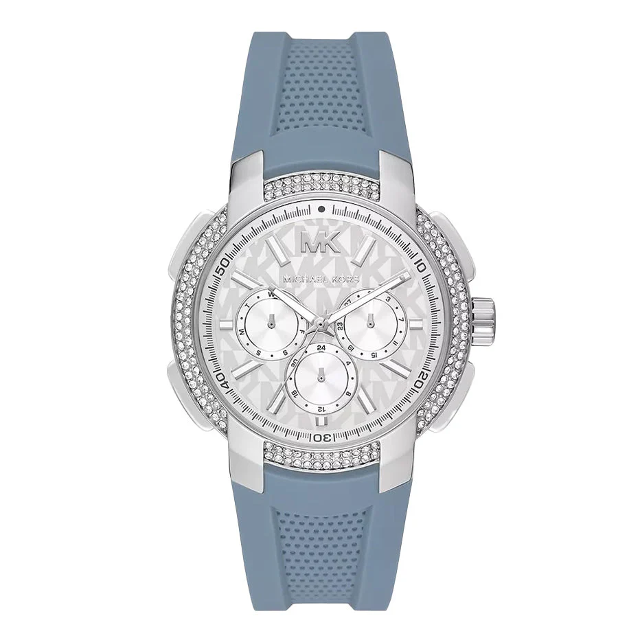 Michael Kors Ladies Watch Sidney Multifunction 42mm White Blue