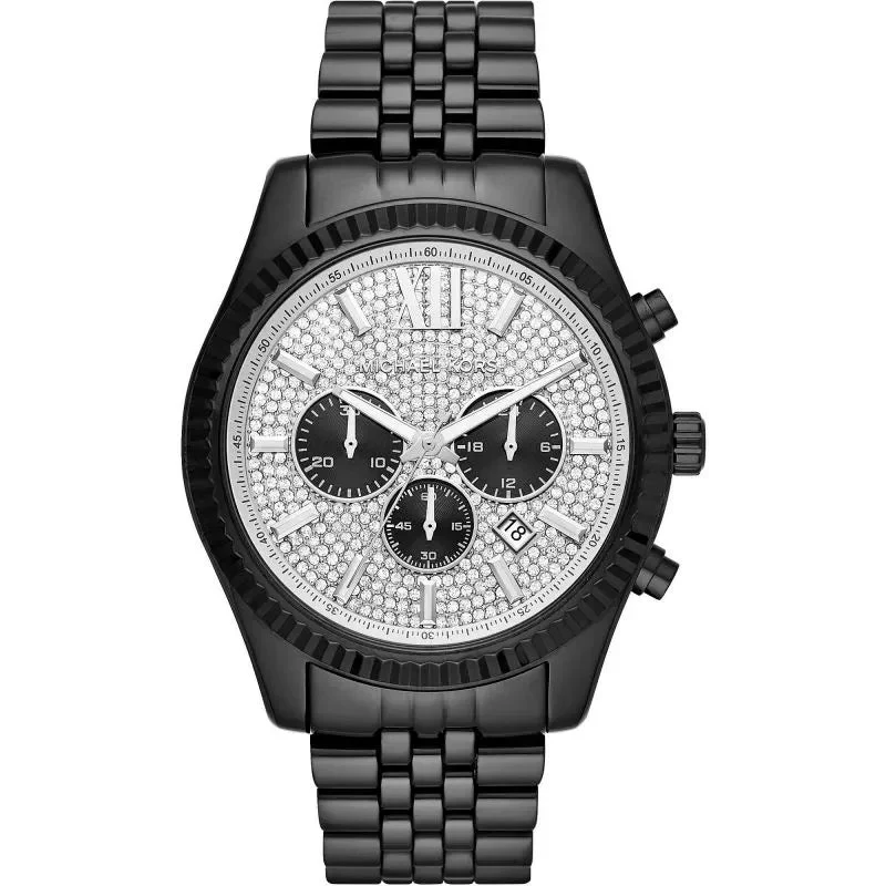 Michael Kors Watch Lexington Chronograph 45mm Black Crystals