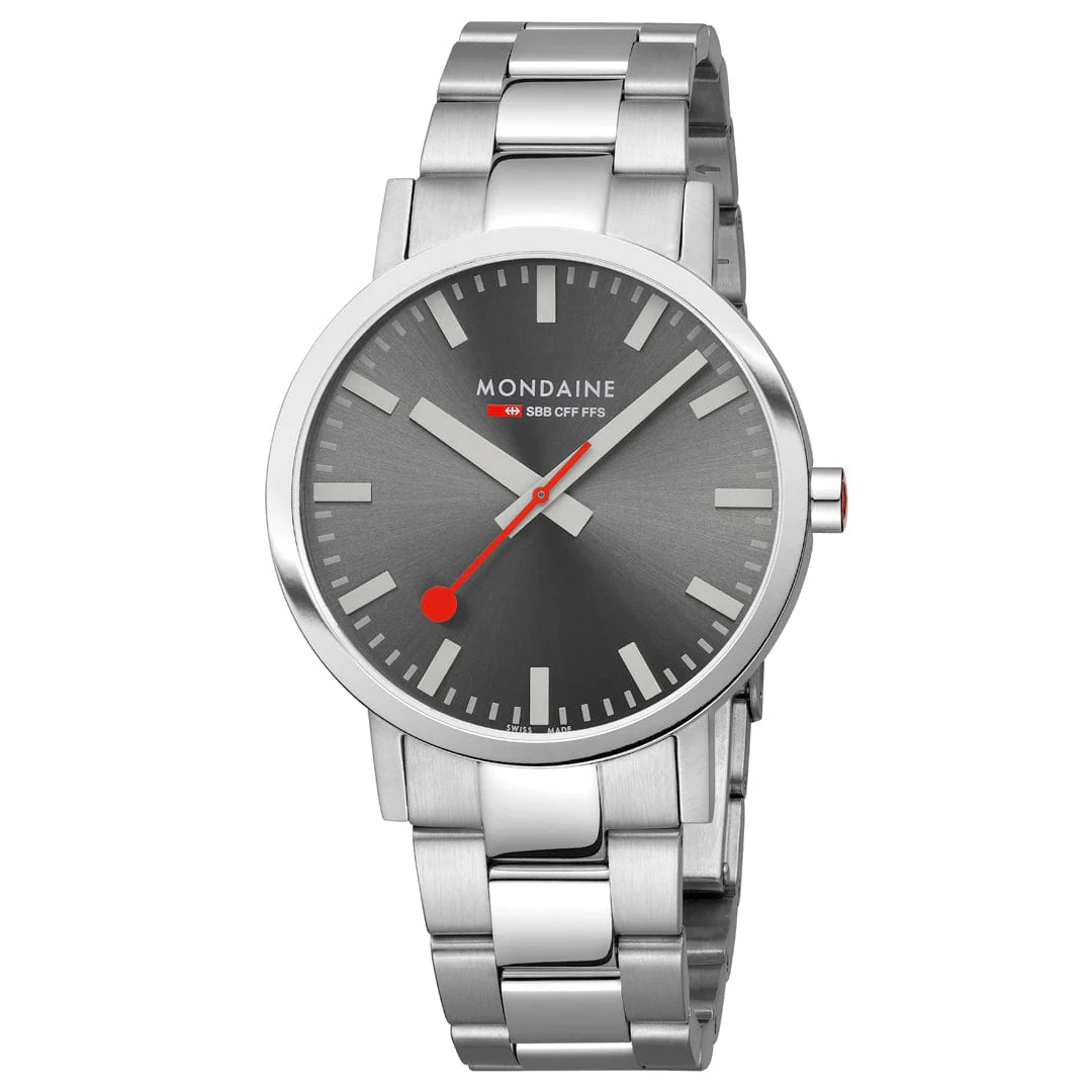 Mondaine Classic 40mm Unisex Grey Watch