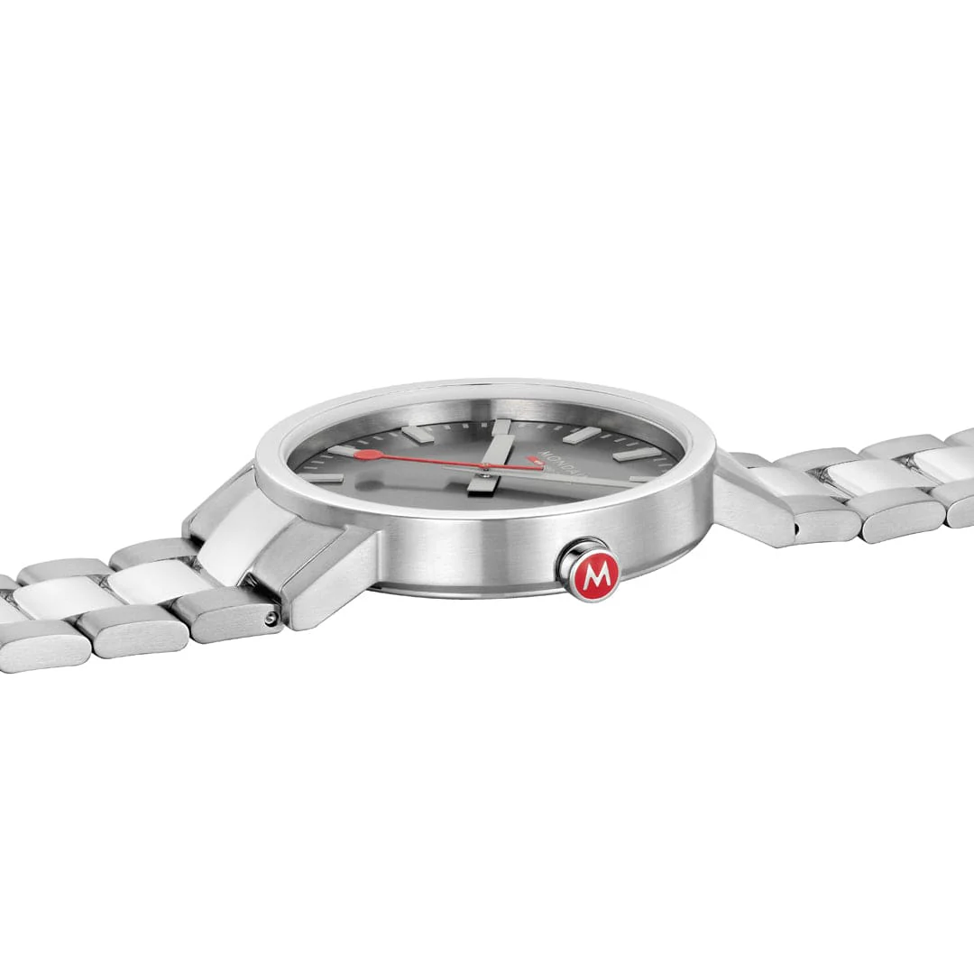 Mondaine Classic 40mm Unisex Grey Watch - Image 4