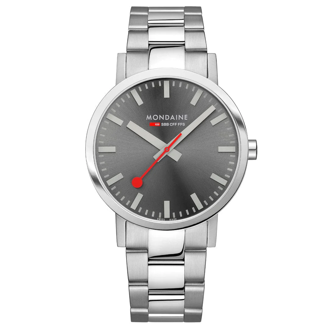 Mondaine Classic 40mm Unisex Grey Watch - Image 5