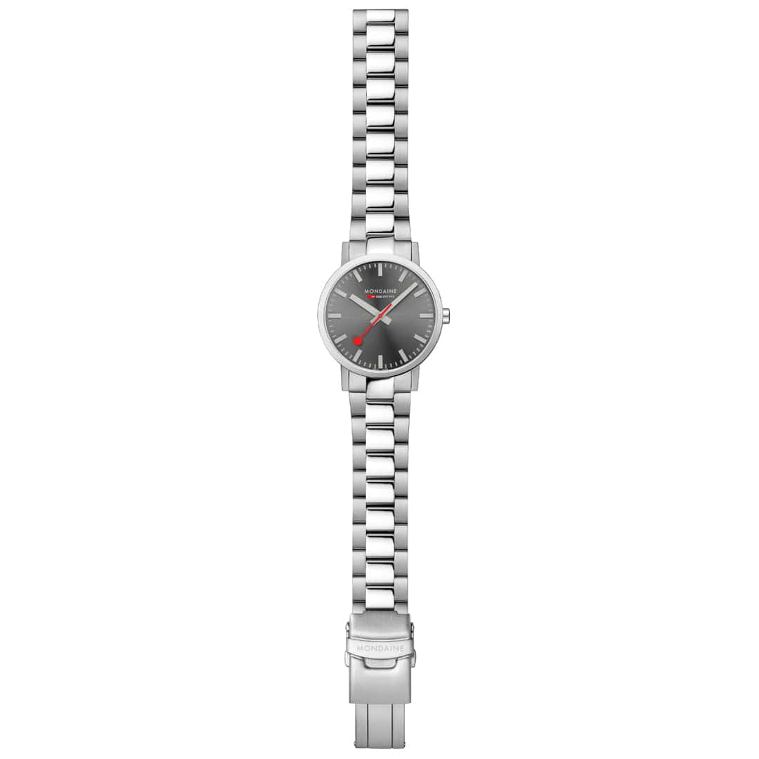 Mondaine Classic 40mm Unisex Grey Watch - Image 6