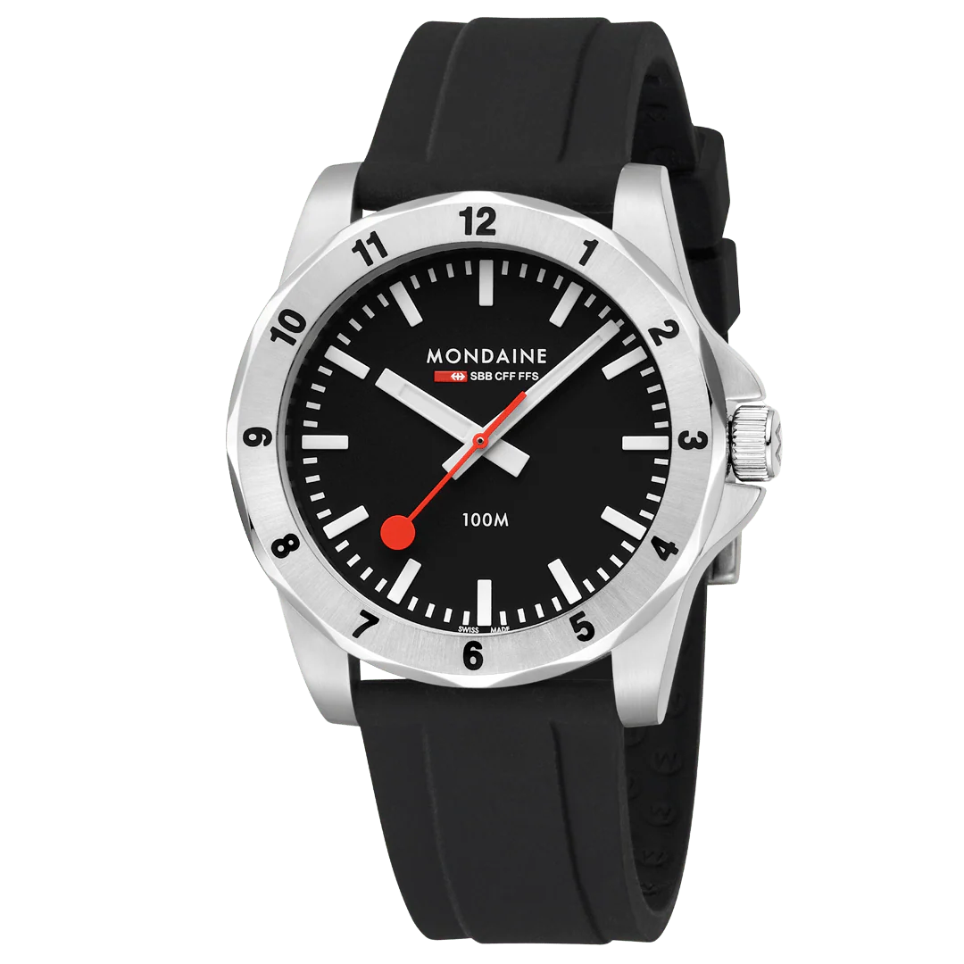 Mondaine Numeri 42mm Men's Black Watch