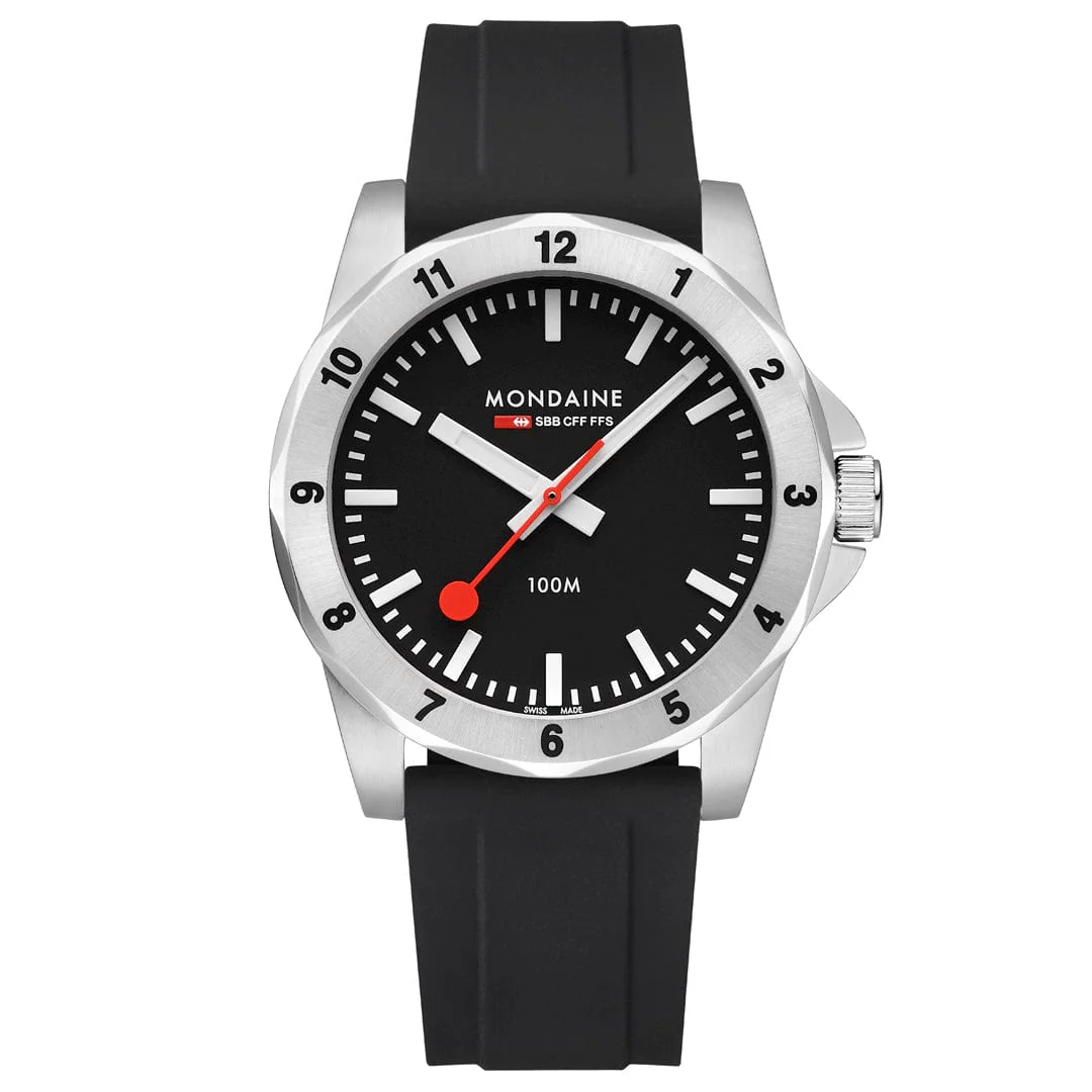 Mondaine Numeri 42mm Men's Black Watch - Image 6