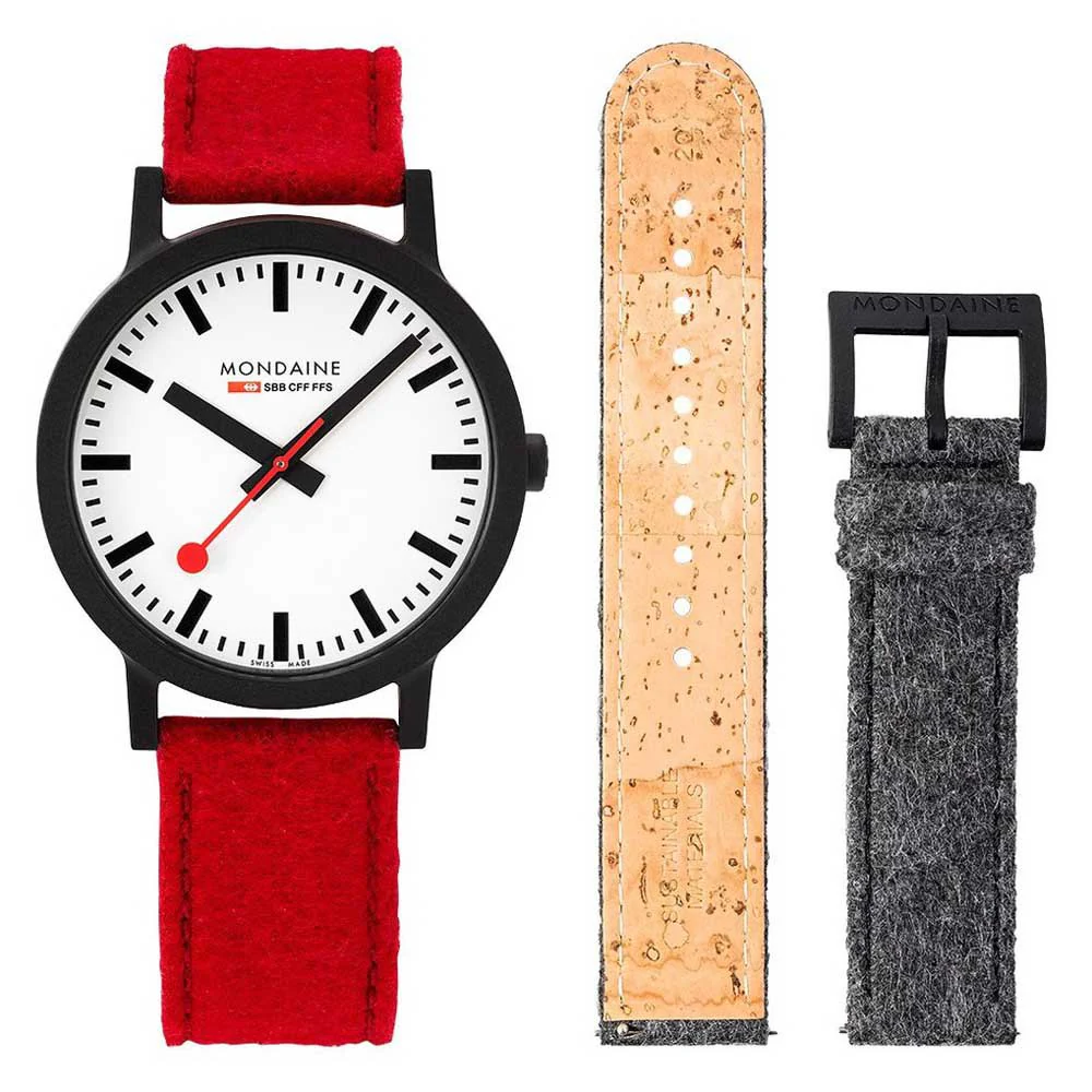 Mondaine Watch Essence Black Red - Image 2
