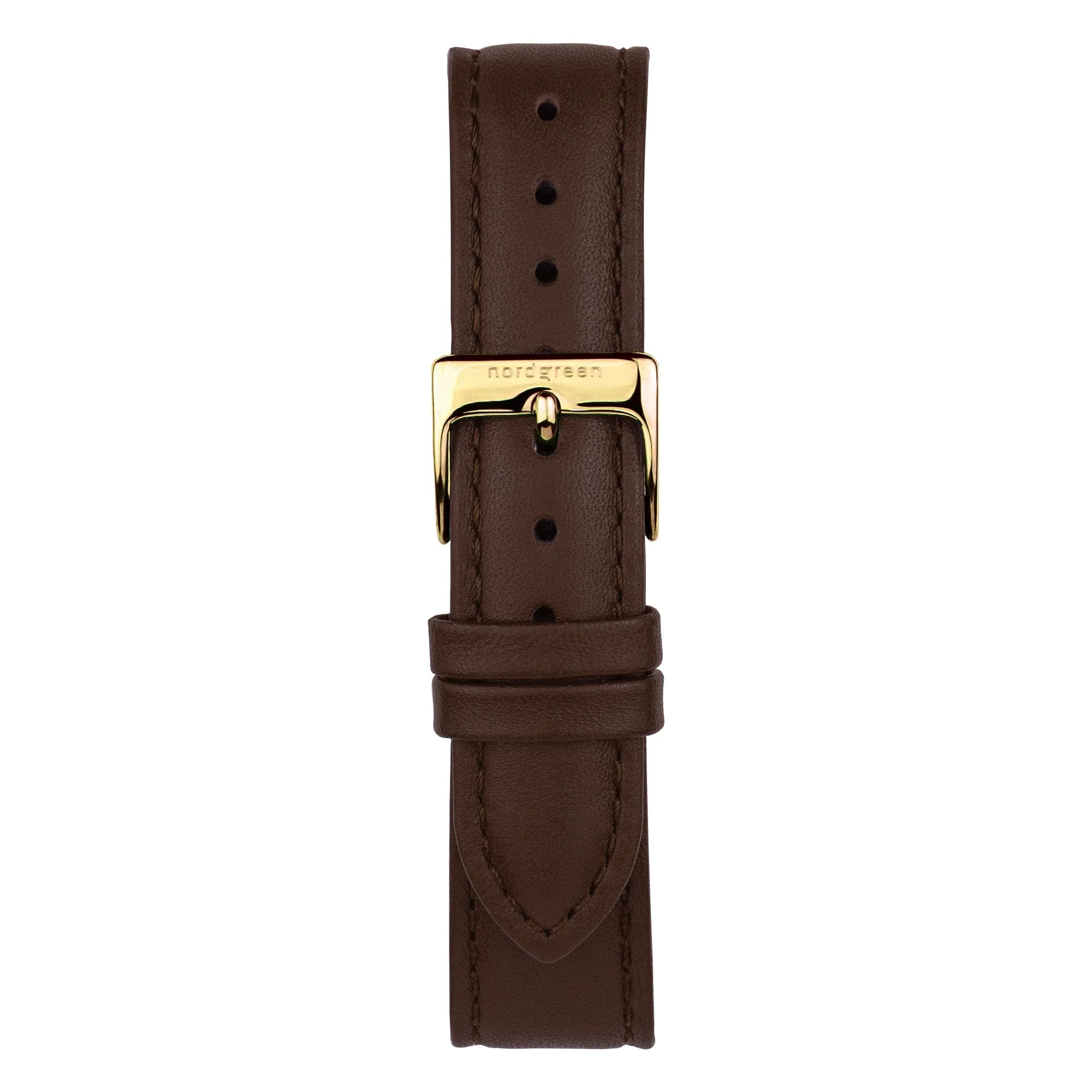 Nordgreen Native Dark Brown Leather 32mm Gold Case Watch - Image 2