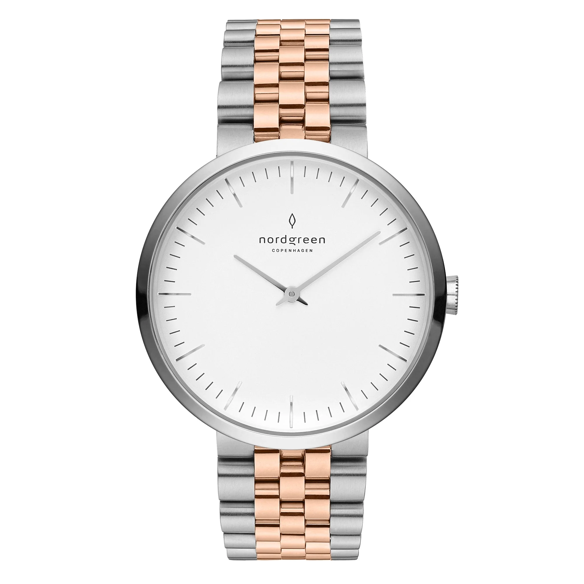 Nordgreen Infinity Two-Tone Stainless Steel 32mm Silver Case Watch