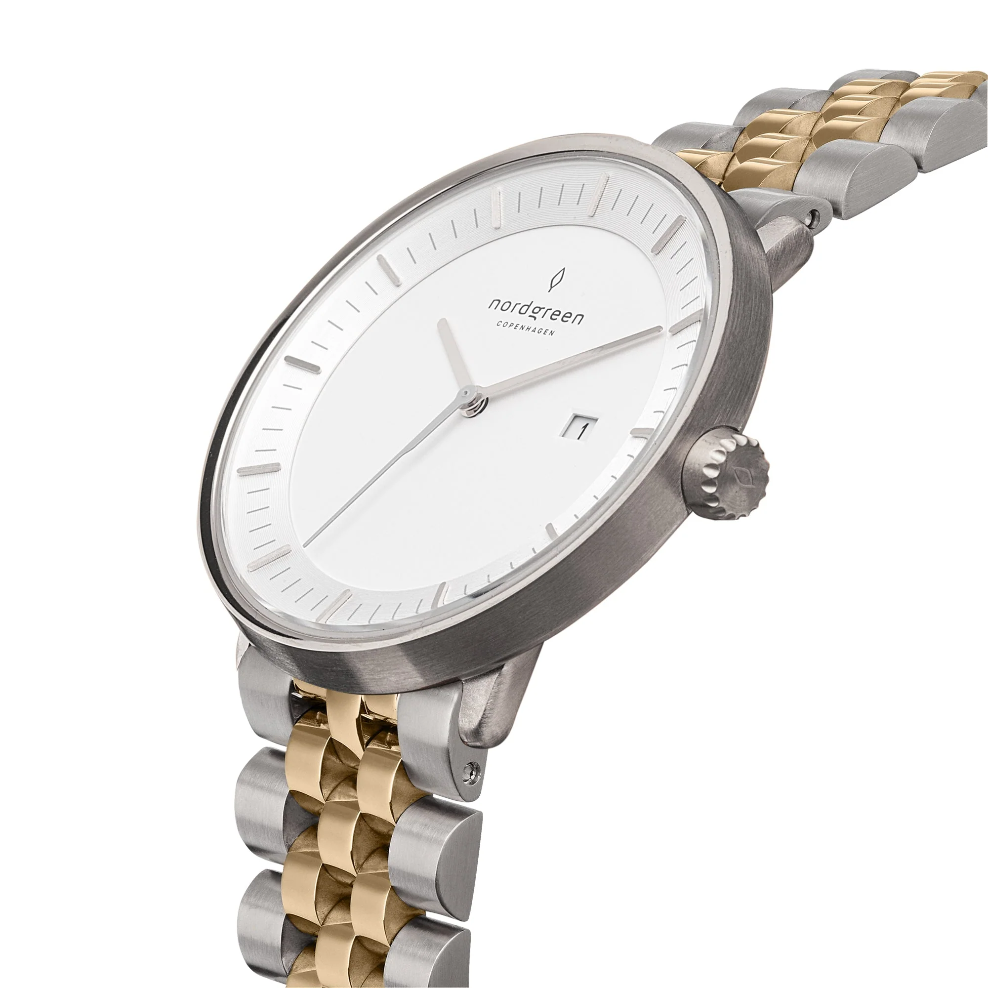 Nordgreen Philosopher Two-Tone Stainless Steel 36mm Silver Case Watch - Image 2