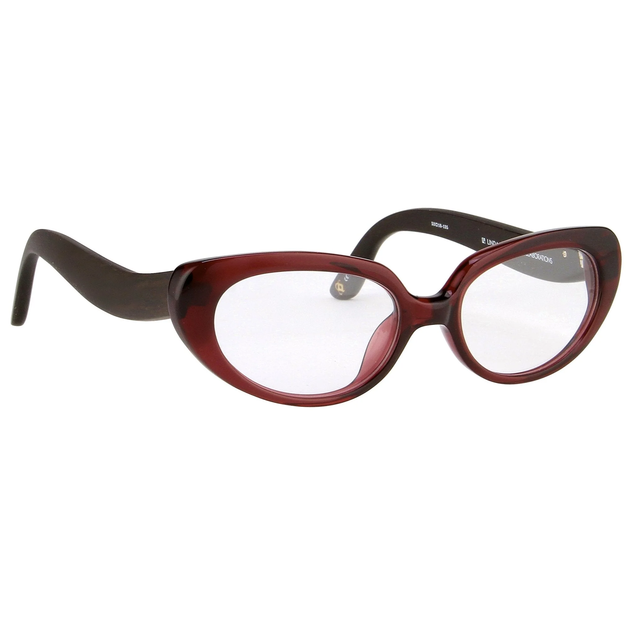Oscar De La Renta Eyeglasses Oval Sandalwood Ruby and Clear - Image 3
