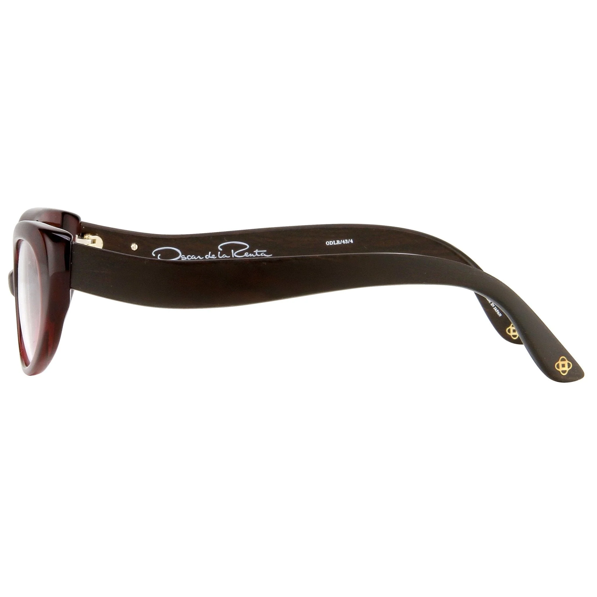 Oscar De La Renta Eyeglasses Oval Sandalwood Ruby and Clear - Image 4