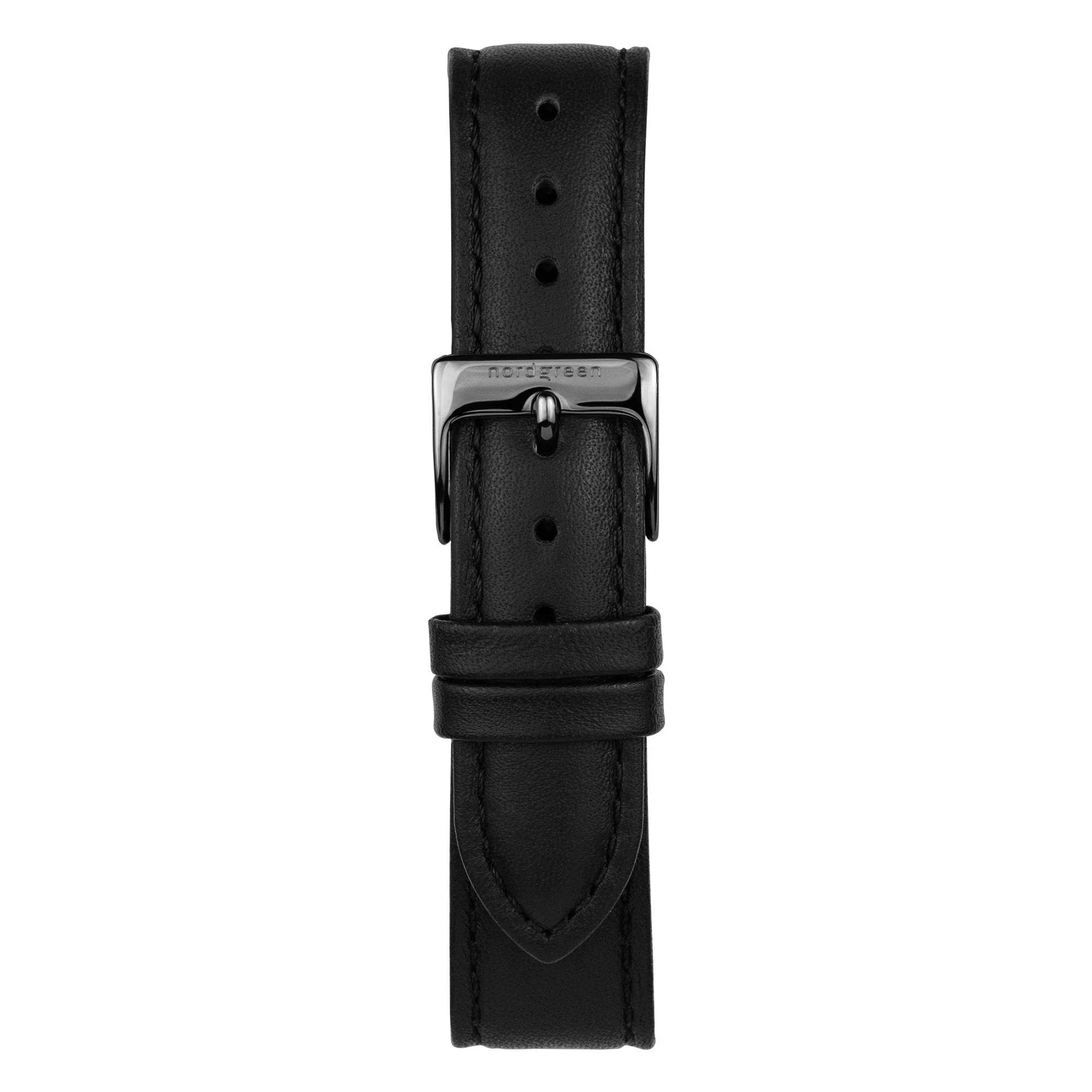 Nordgreen Philosopher Black Leather 36mm Gun Metal Case Watch - Image 2