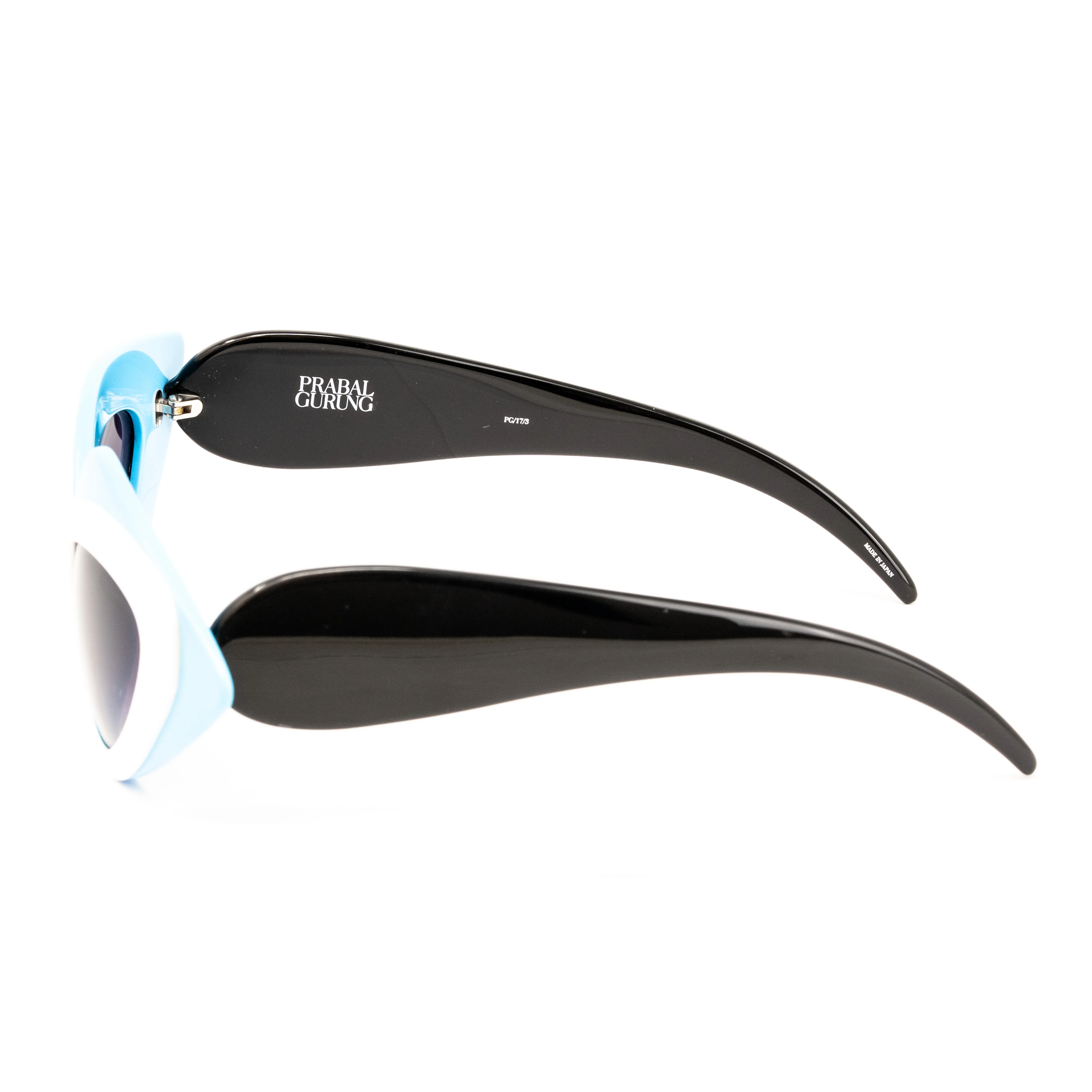 Prabal Gurung x Linda Farrow Cat Eye Pop Art White Blue Polarised Sunglasses - Image 2