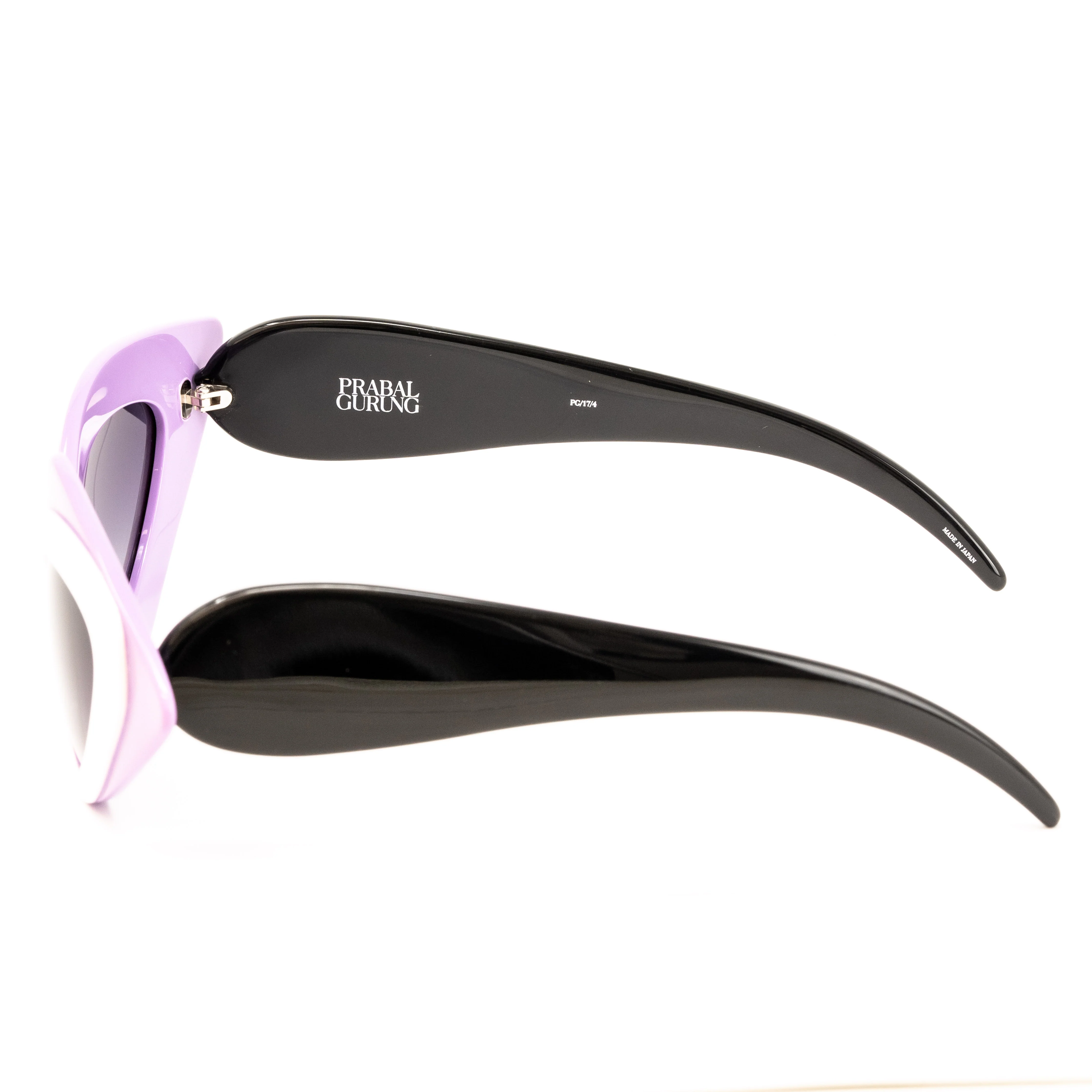 Prabal Gurung x Linda Farrow Cat Eye Pop Art White Purple Polarised Sunglasses - Image 2