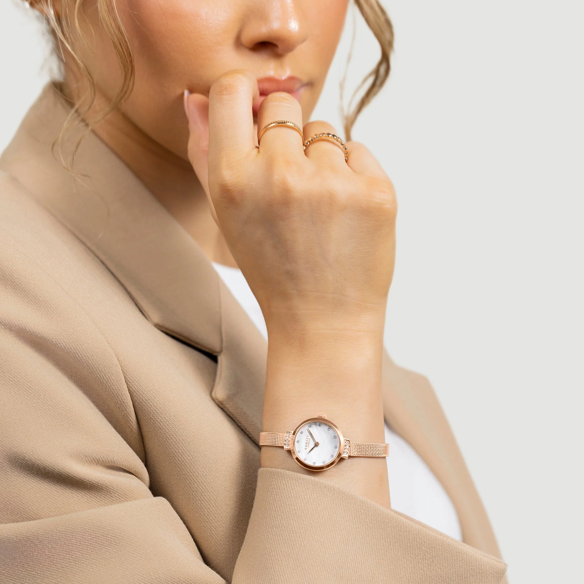 Radley Branded Ladies Rose Gold Watch - Image 3