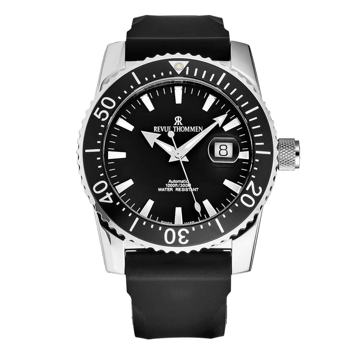 Revue Thommen Diver Automatic Black Silicone Strap Men's Watch