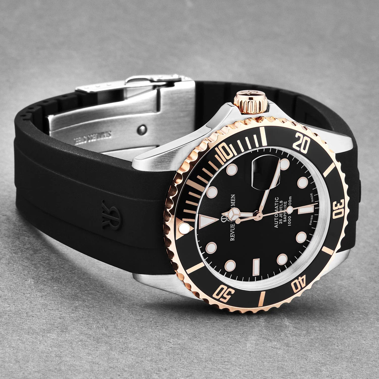 Revue Thommen Diver Black Automatic Men's Watch - Image 5