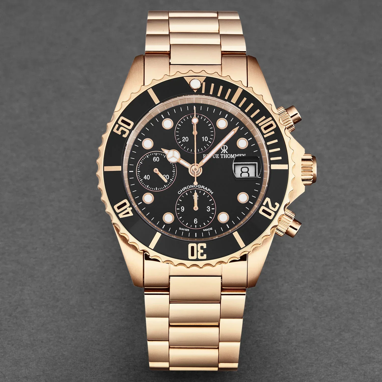 Revue Thommen Diver Men's Black Chronograph Automatic Watch - Image 2