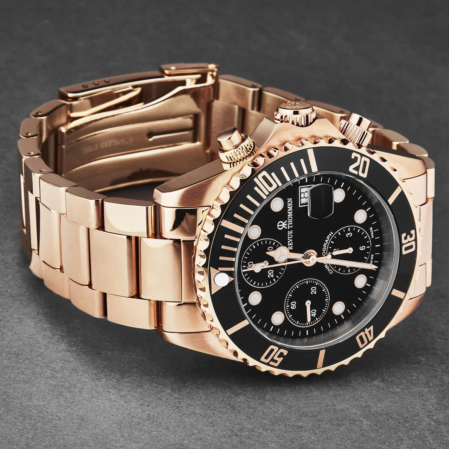 Revue Thommen Diver Men's Black Chronograph Automatic Watch - Image 4