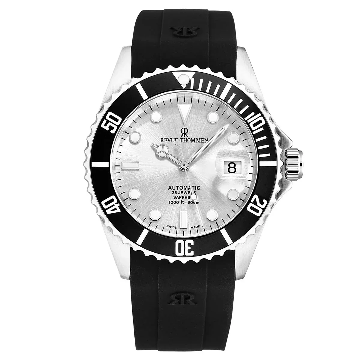 Revue Thommen Diver Silver Black Automatic Men's Watch