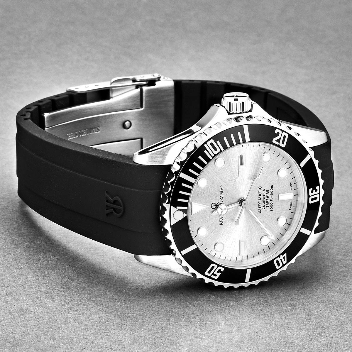 Revue Thommen Diver Silver Black Automatic Men's Watch - Image 6
