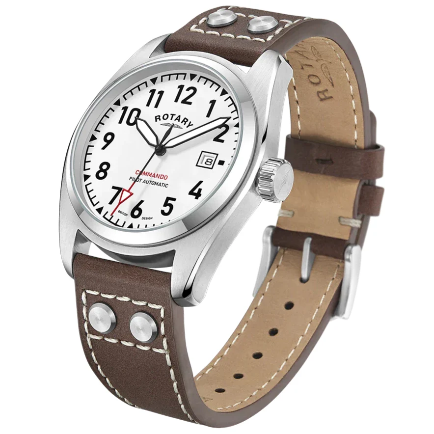 Rotary Commando Pilot Men's Brown Watch - Image 2