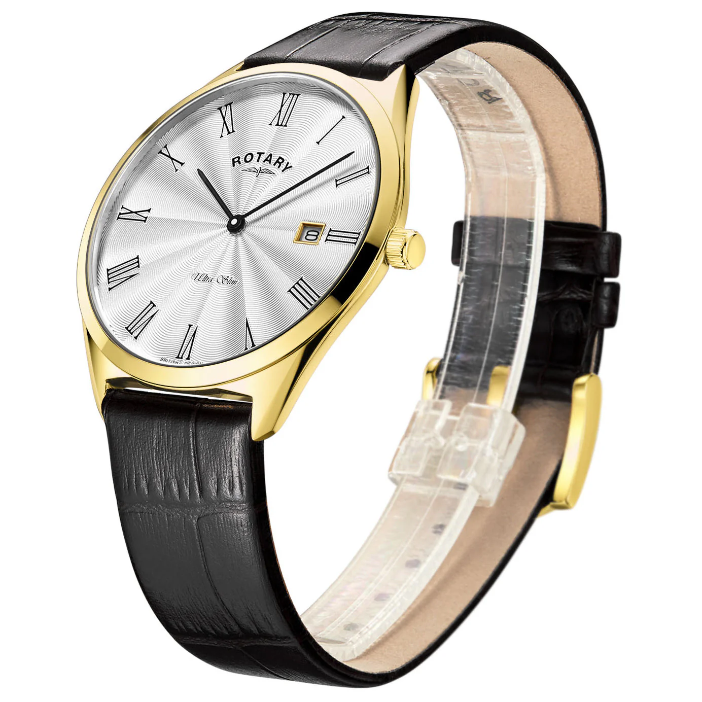 Rotary Ultra Slim Men's Gold Watch - Image 2