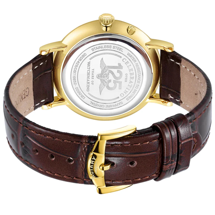 Rotary Windsor Moon-Phase Men's Brown Watch - Image 3