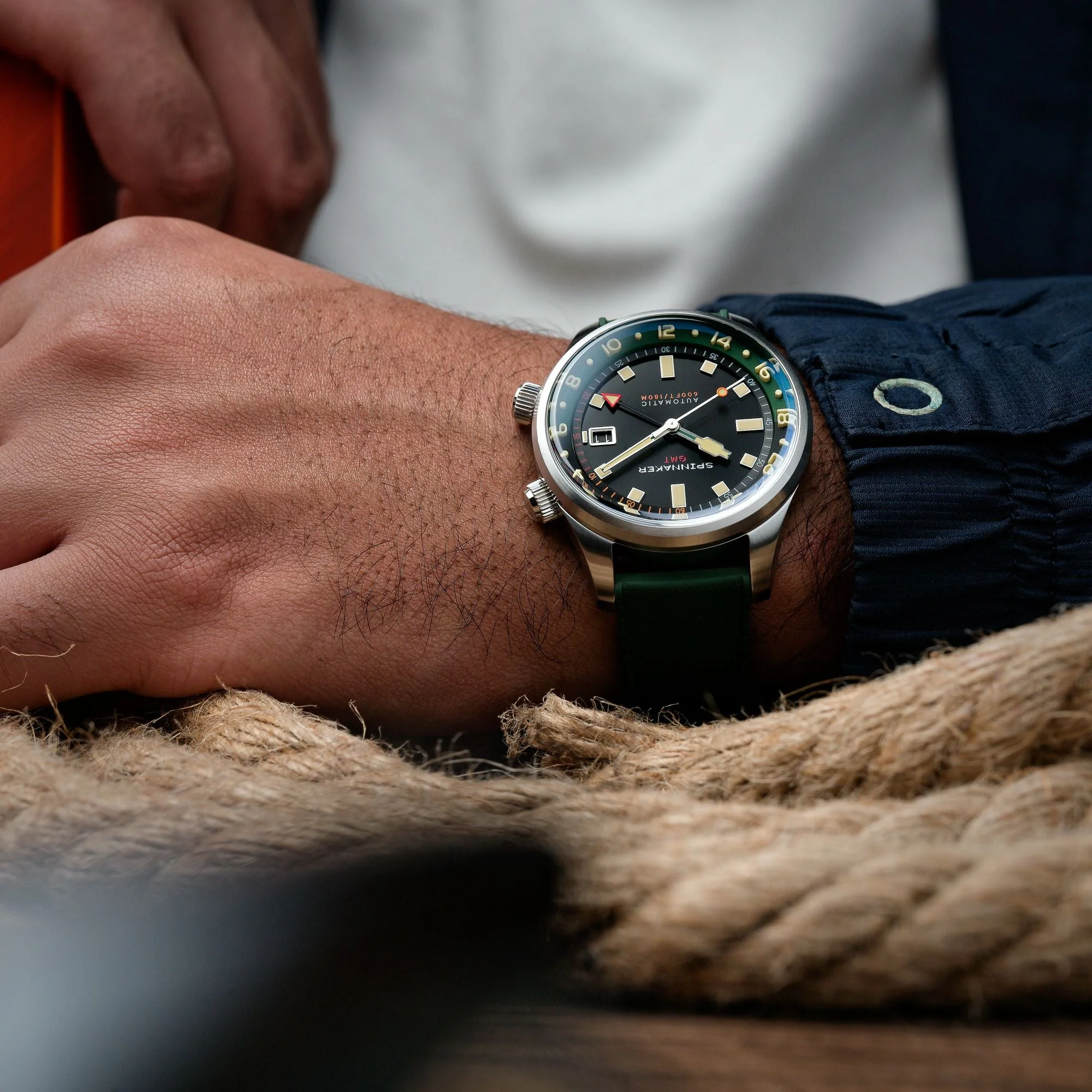 Spinnaker Bradner Automatic GMT Men's Black Green Watch - Image 5