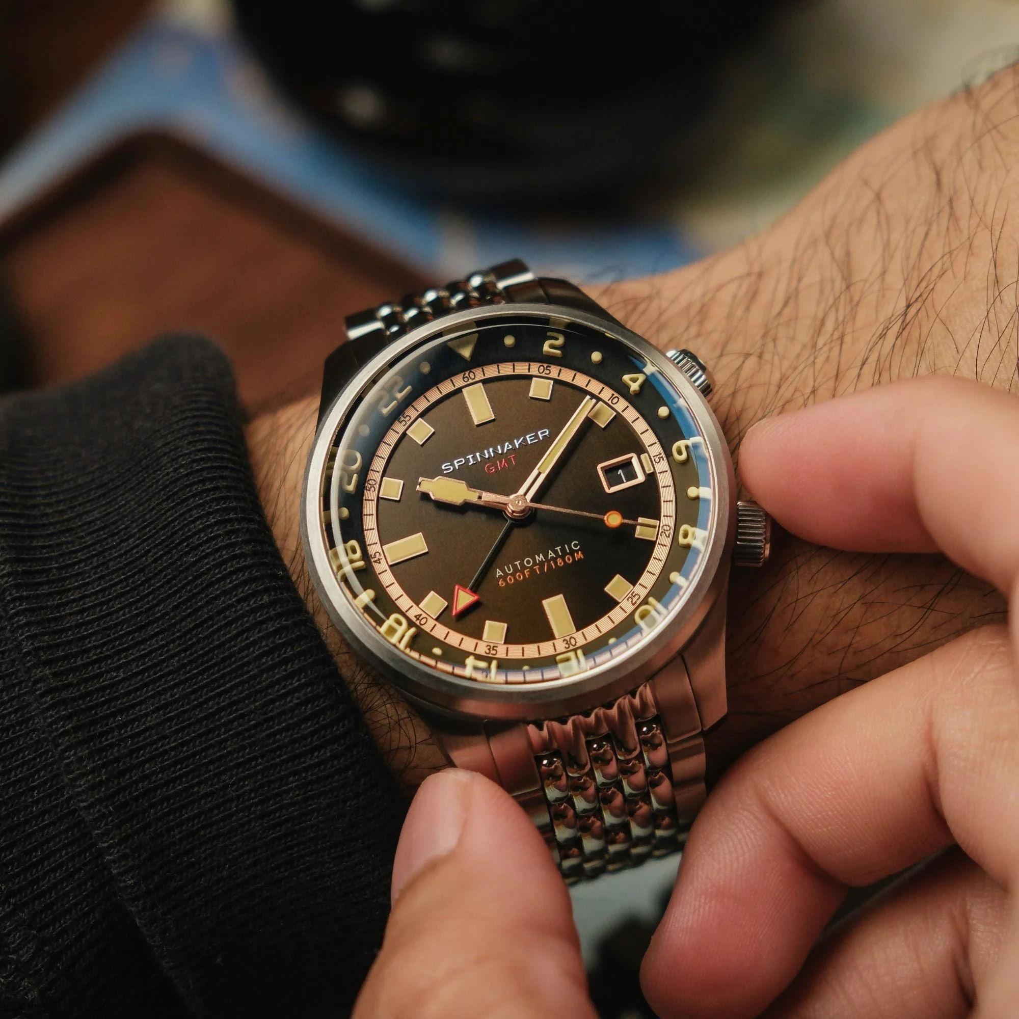Spinnaker Bradner Automatic GMT Men's Brown Watch - Image 2