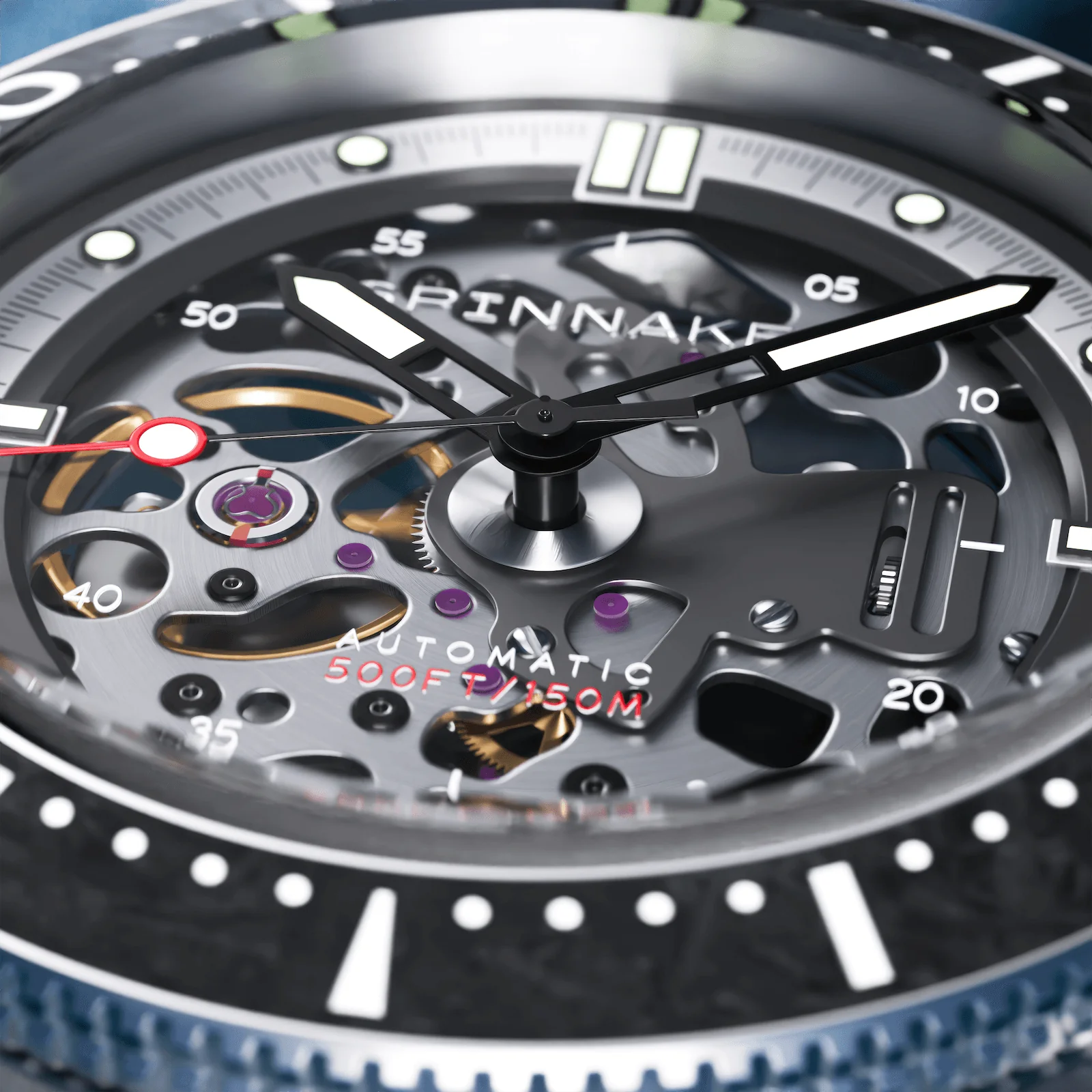 Spinnaker Croft 42 Skeleton Men's Black Watch - Image 5