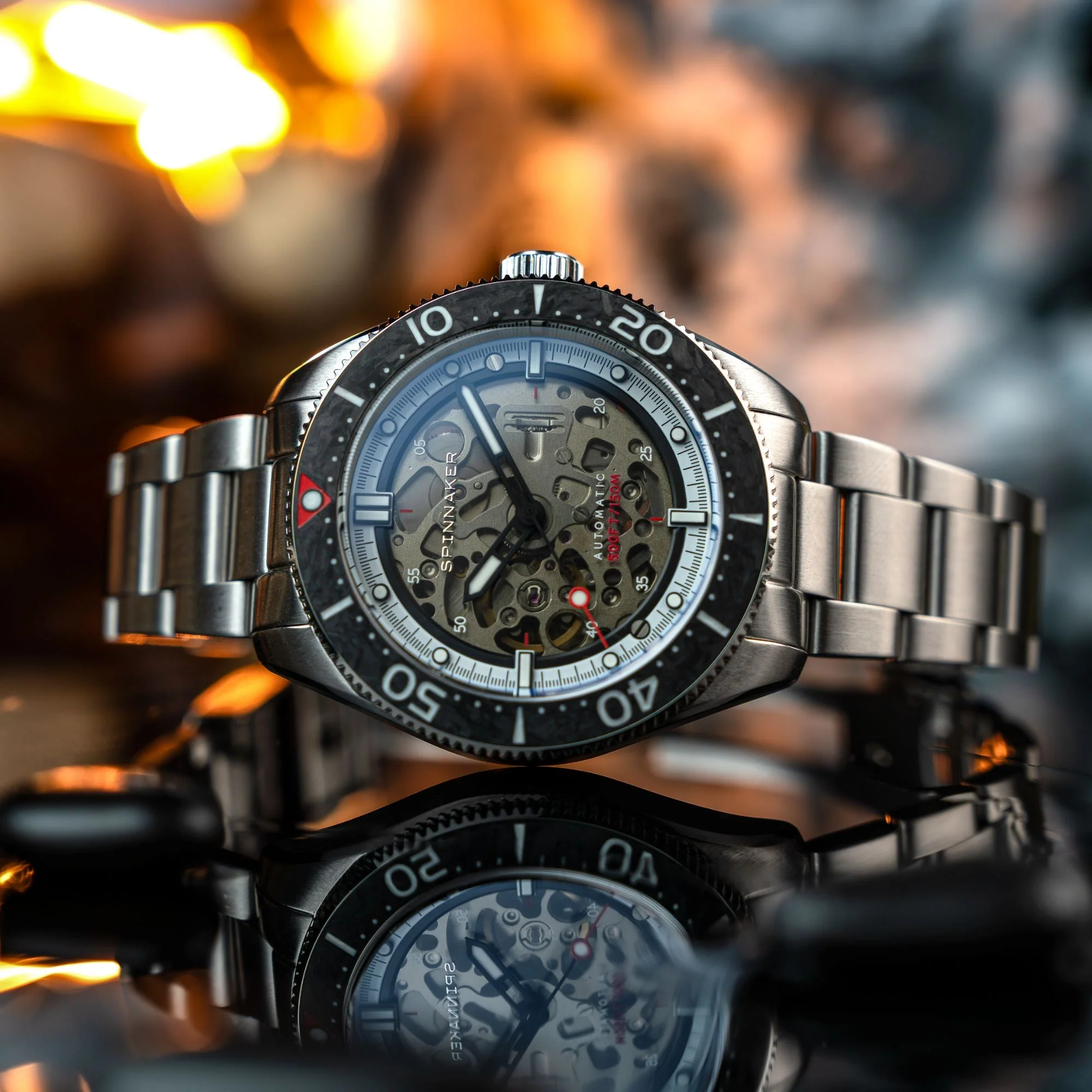 Spinnaker Croft 42 Skeleton Men's Black Watch - Image 6