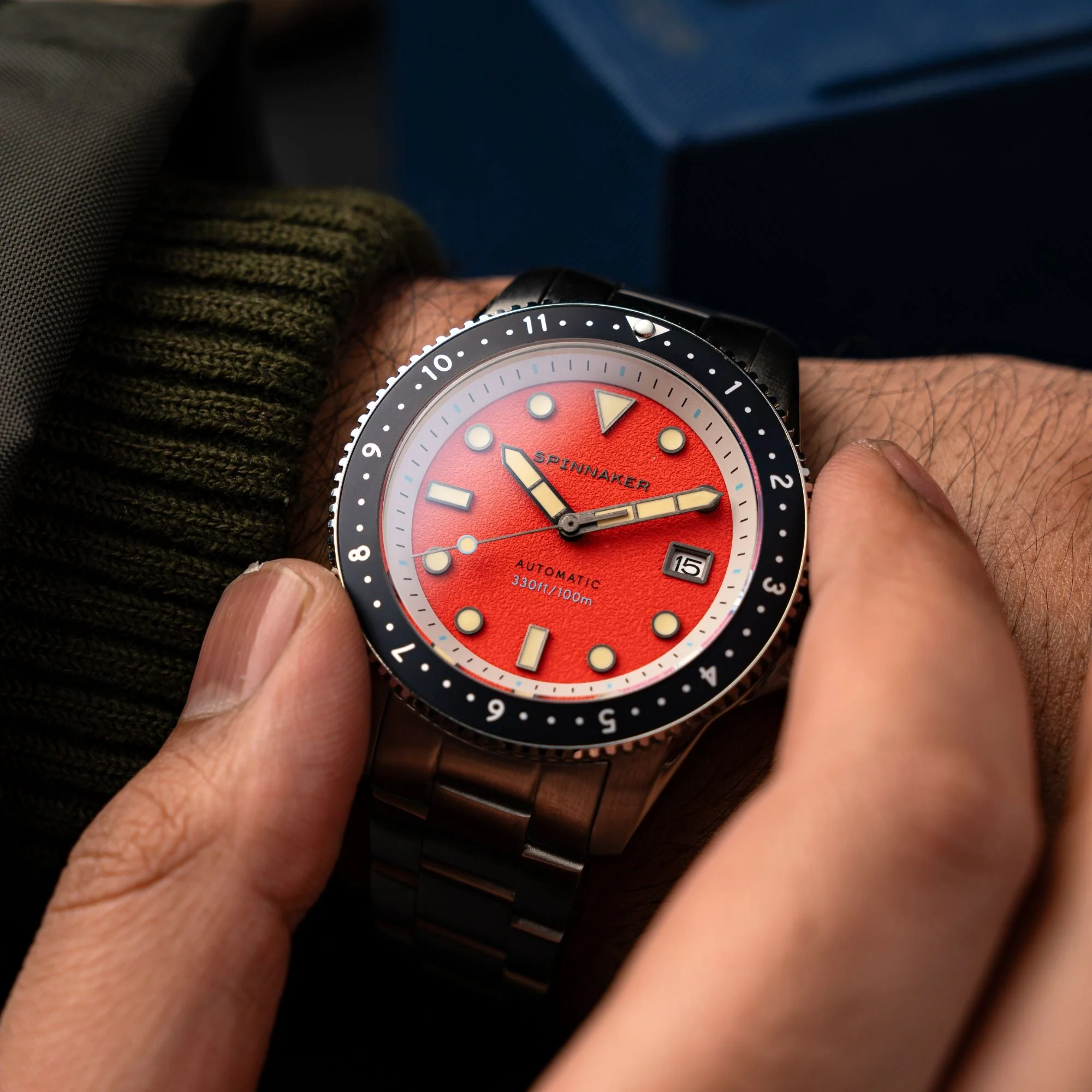 Spinnaker Croft Pioneer Men's Orange Automatic Watch - Image 2