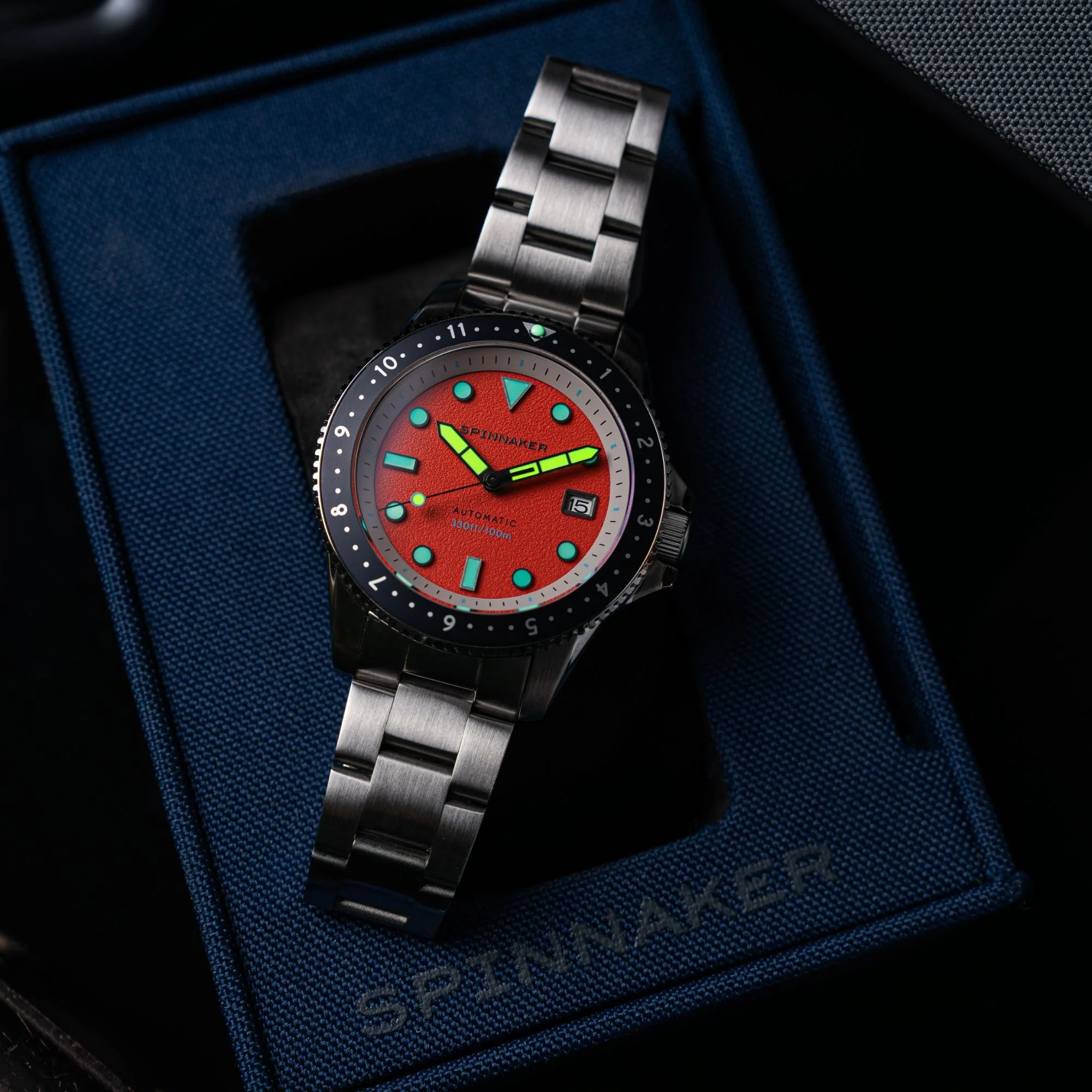 Spinnaker Croft Pioneer Men's Orange Automatic Watch - Image 4