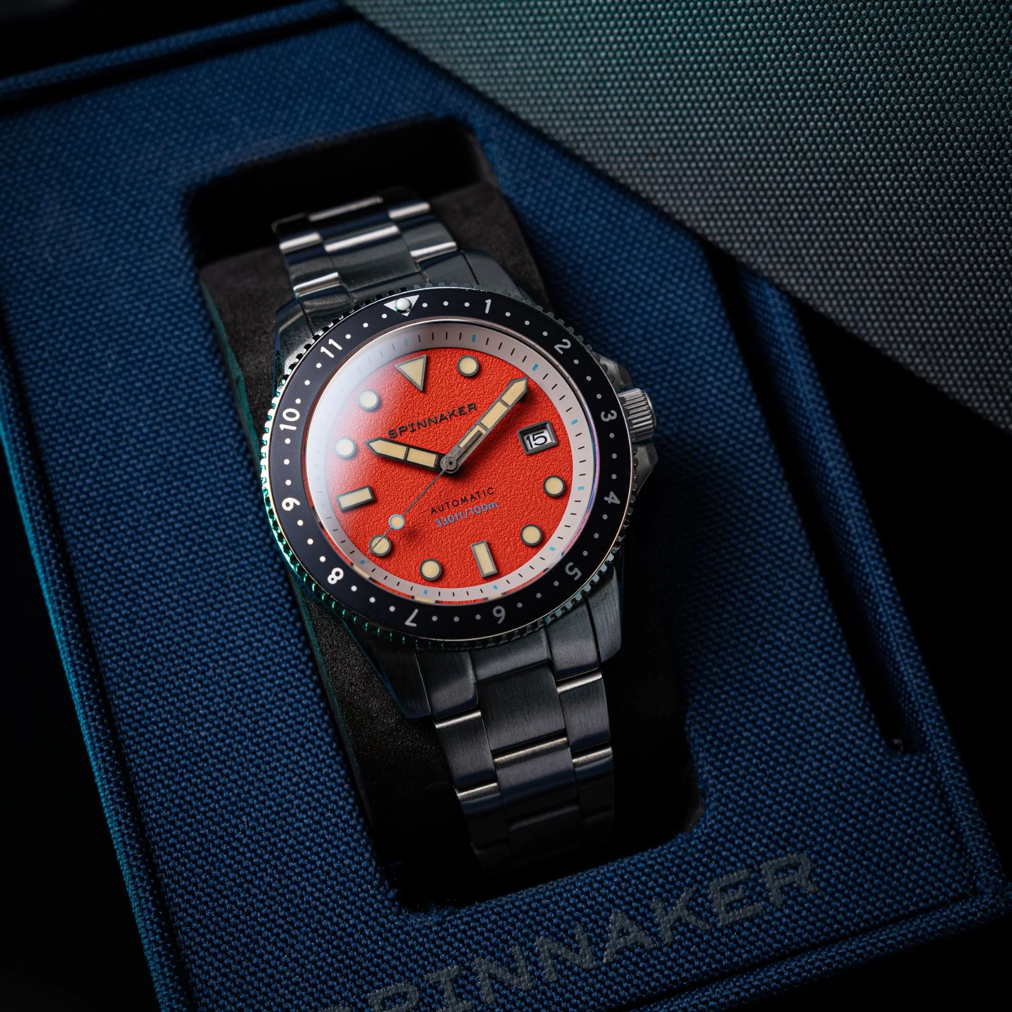Spinnaker Croft Pioneer Men's Orange Automatic Watch - Image 8