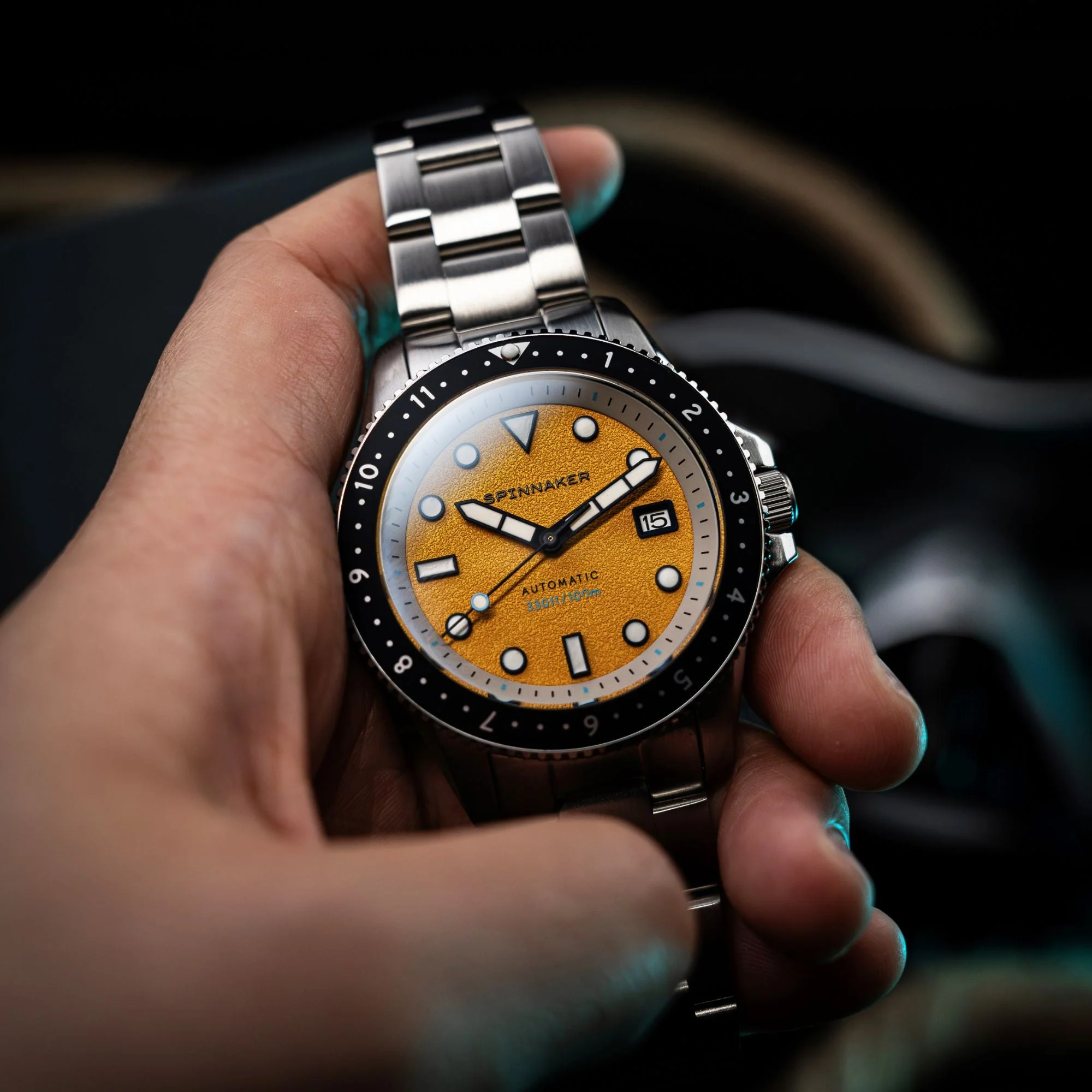 Spinnaker Croft Pioneer Men's Yellow Automatic Watch - Image 6