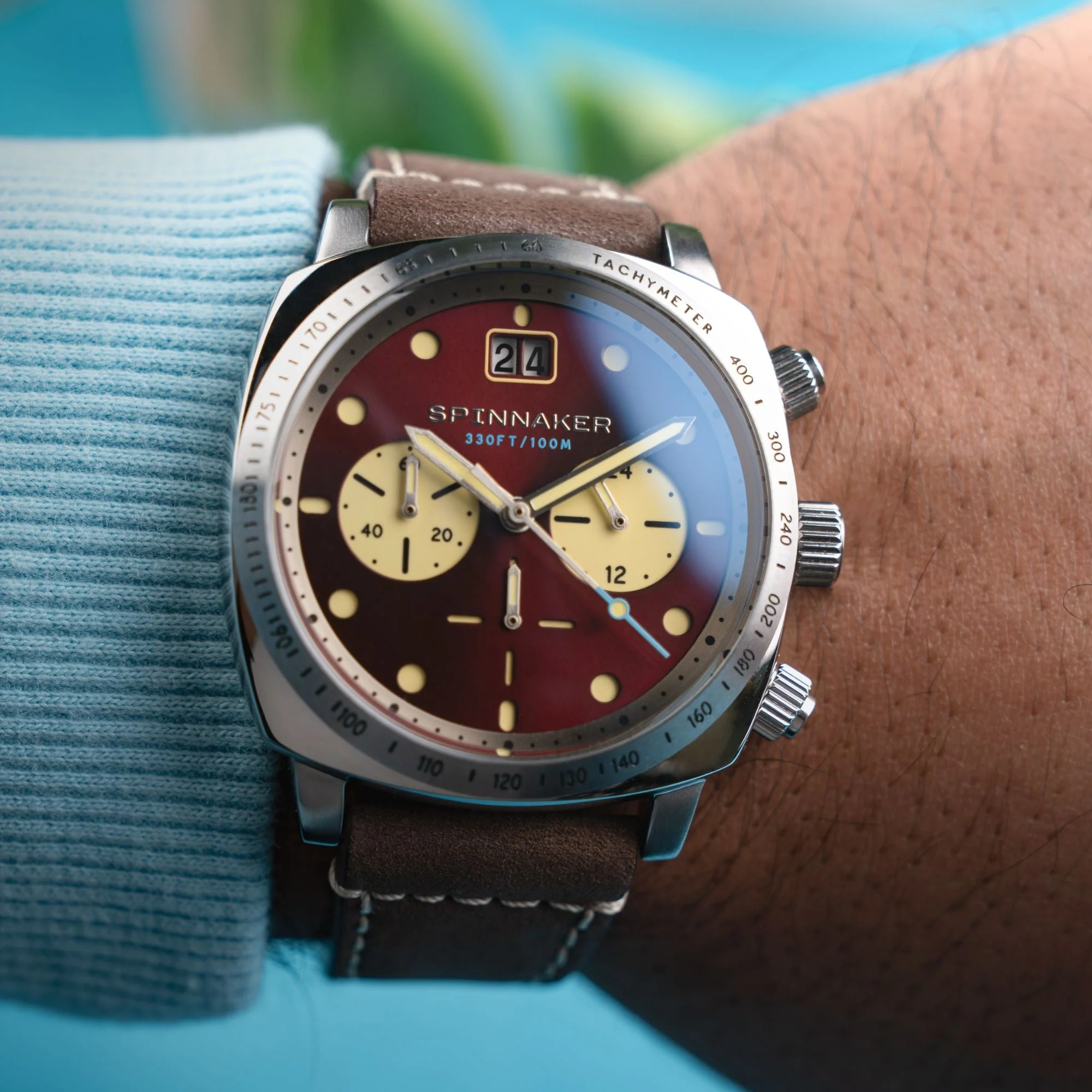 Spinnaker Hull Chronograph Men's Red Retro Watch - Image 2
