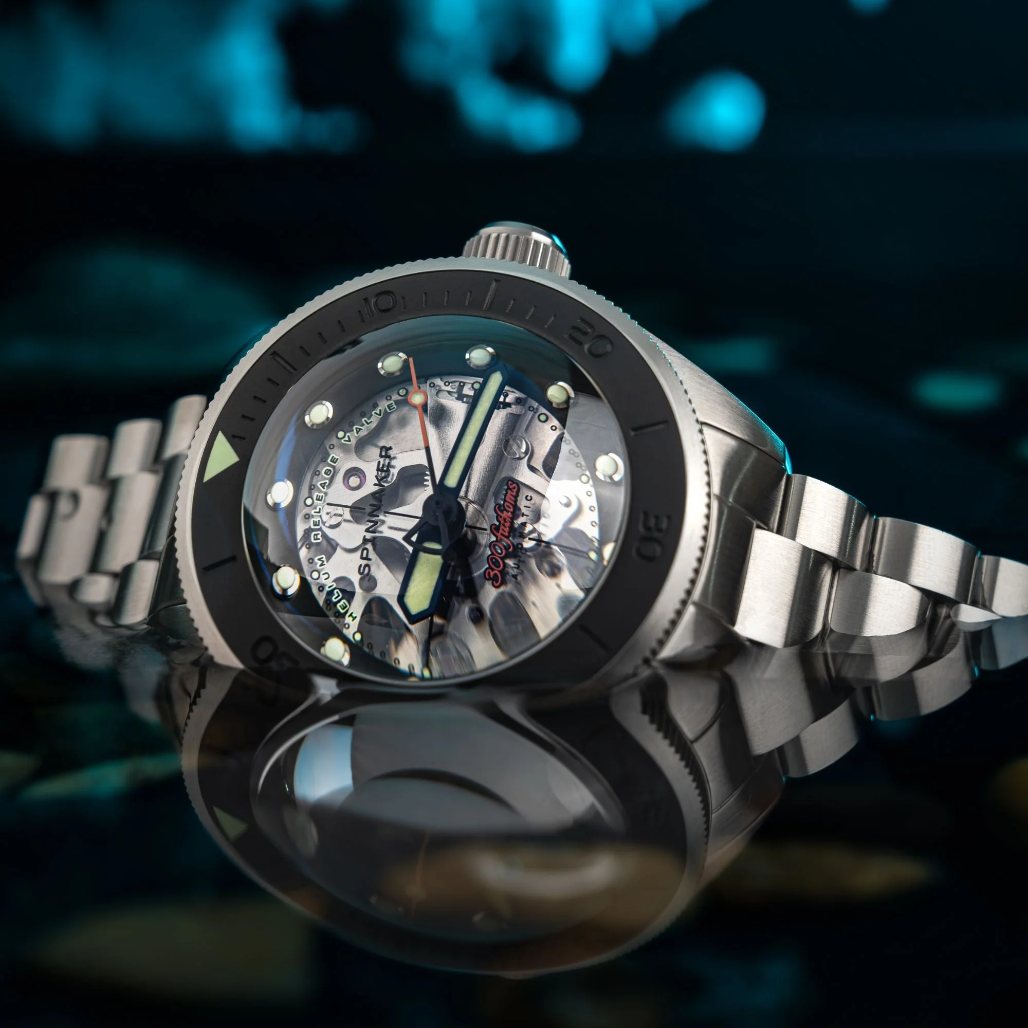Spinnaker Piccard Diver Men's Black Skeleton Watch - Image 2