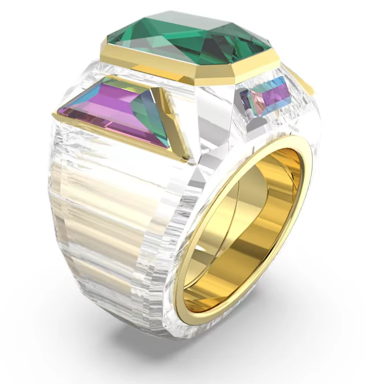 Swarovski Chroma Cocktail Ring Green and Gold - Image 2